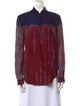 Raquel Allegra Silk Tie-Dye Print Button-Up Top