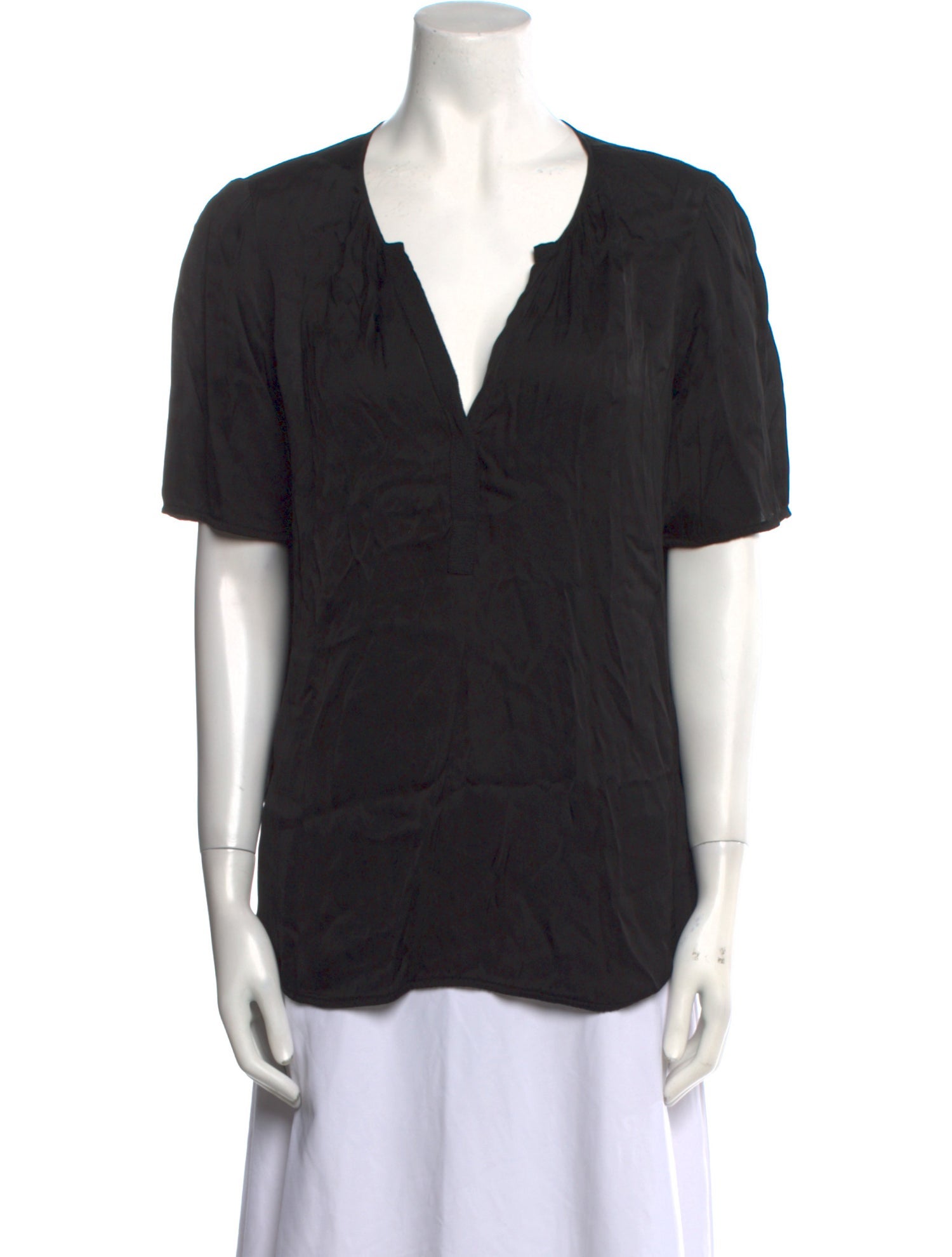Raquel Allegra V-Neck Short Sleeve Blouse