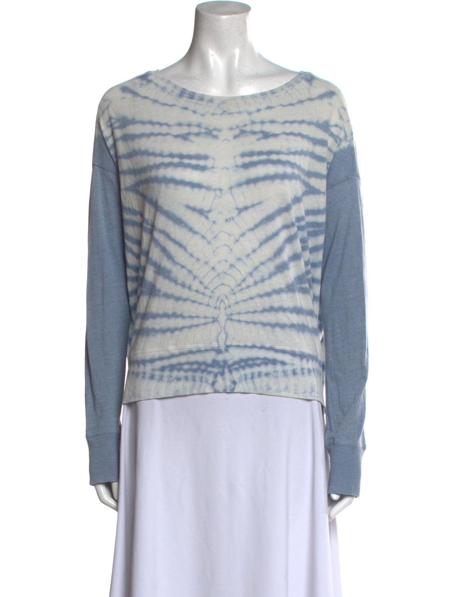 Raquel Allegra Tie-Dye Print Scoop Neck Top