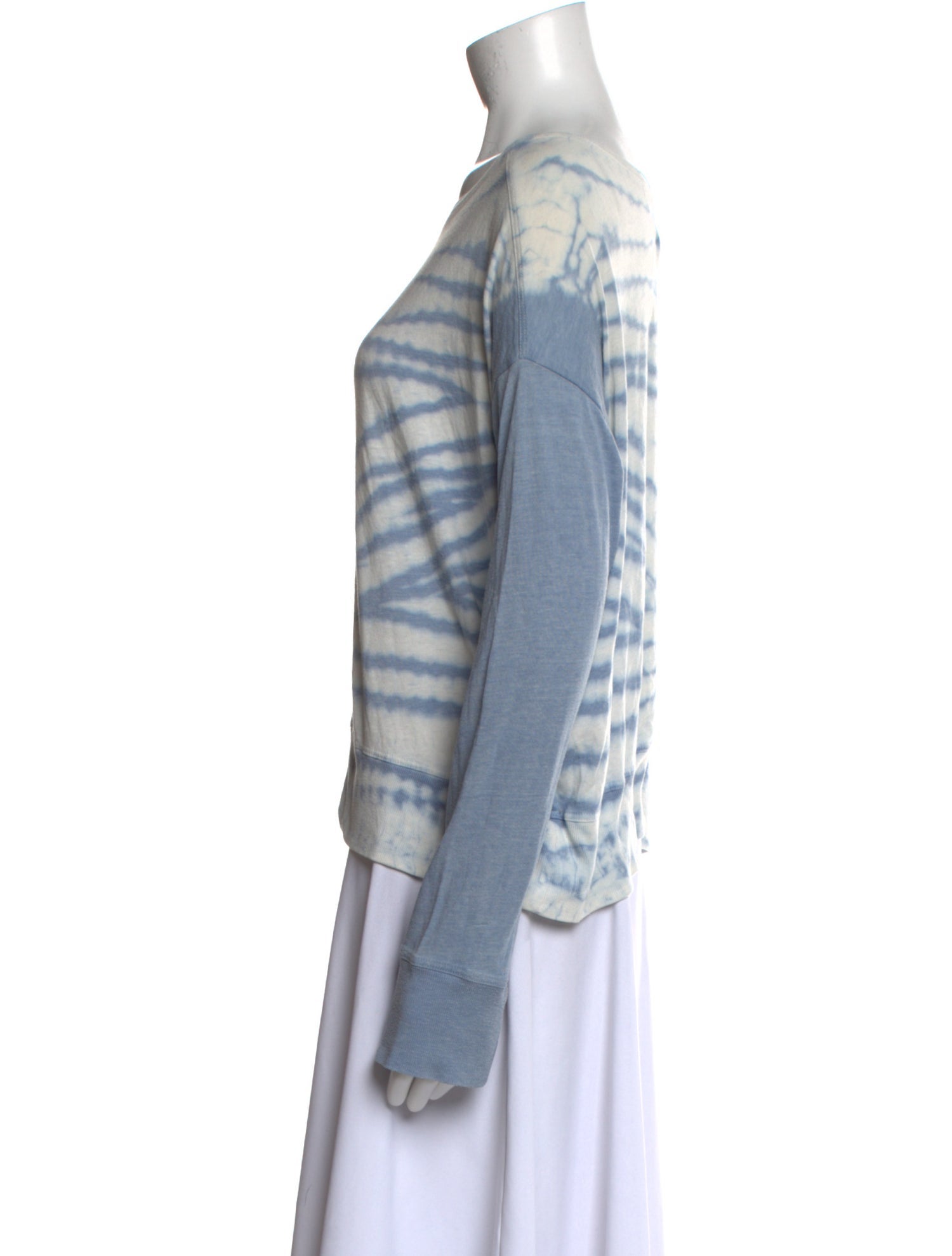 Raquel Allegra Tie-Dye Print Scoop Neck Top