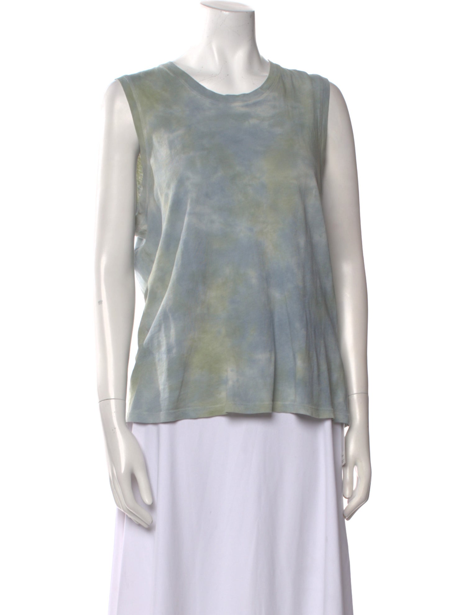 Raquel Allegra Tie-Dye Print Scoop Neck Top