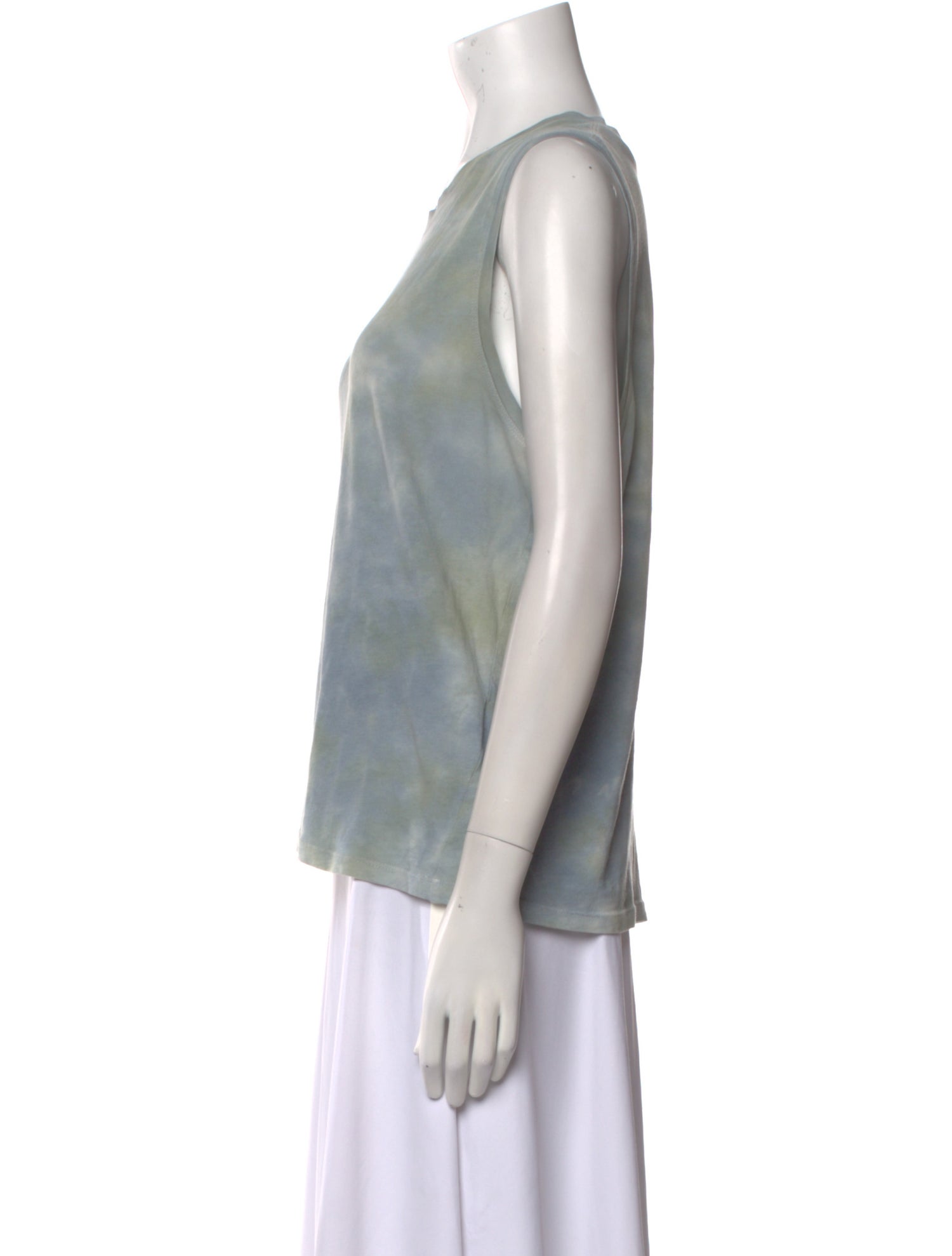 Raquel Allegra Tie-Dye Print Scoop Neck Top