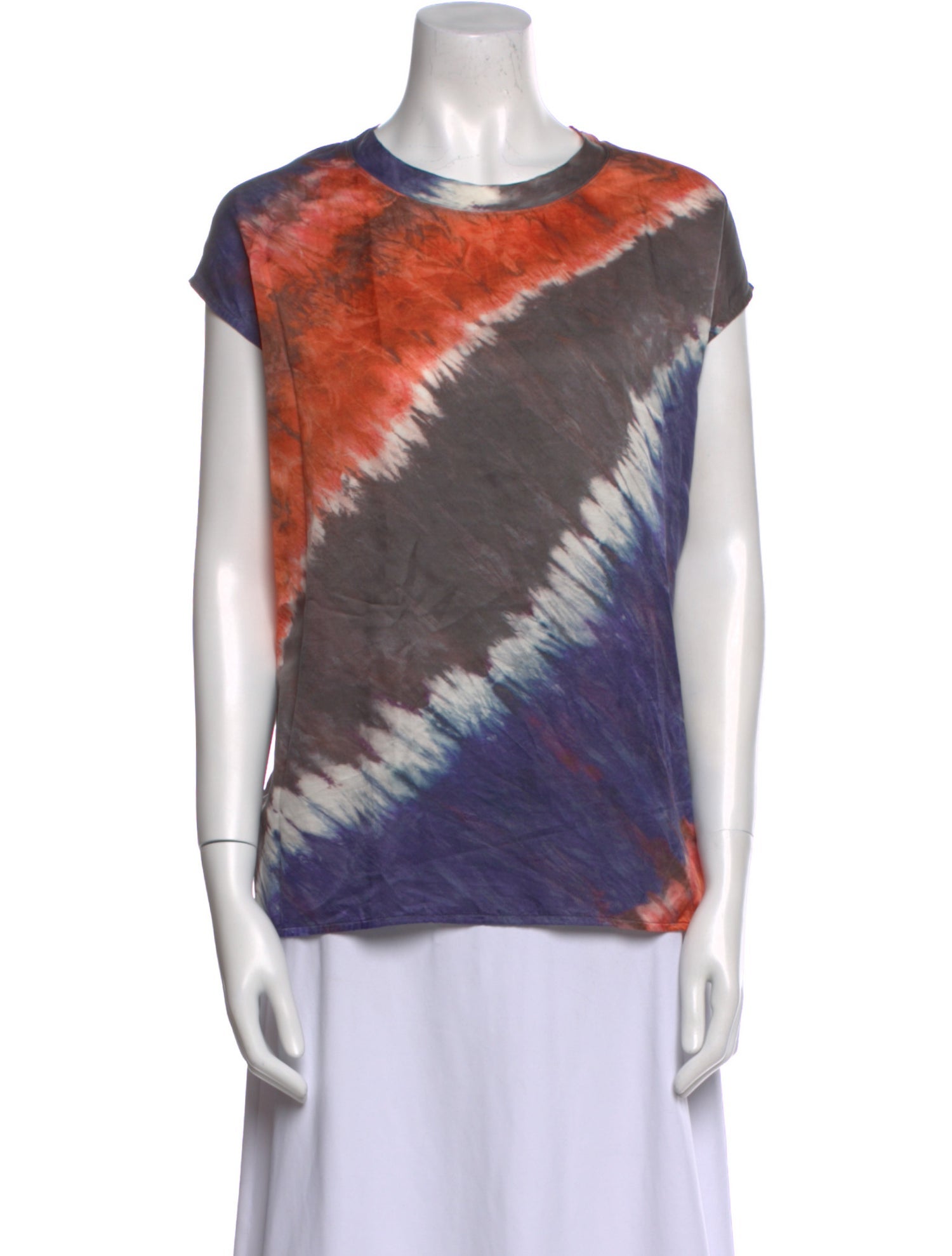 Raquel Allegra Tie-Dye Print Scoop Neck T-Shirt