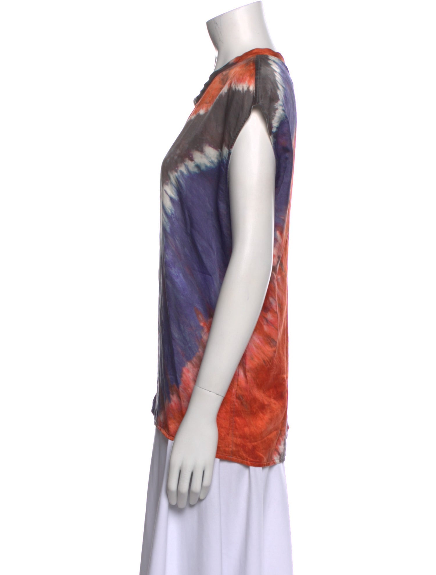 Raquel Allegra Tie-Dye Print Scoop Neck T-Shirt