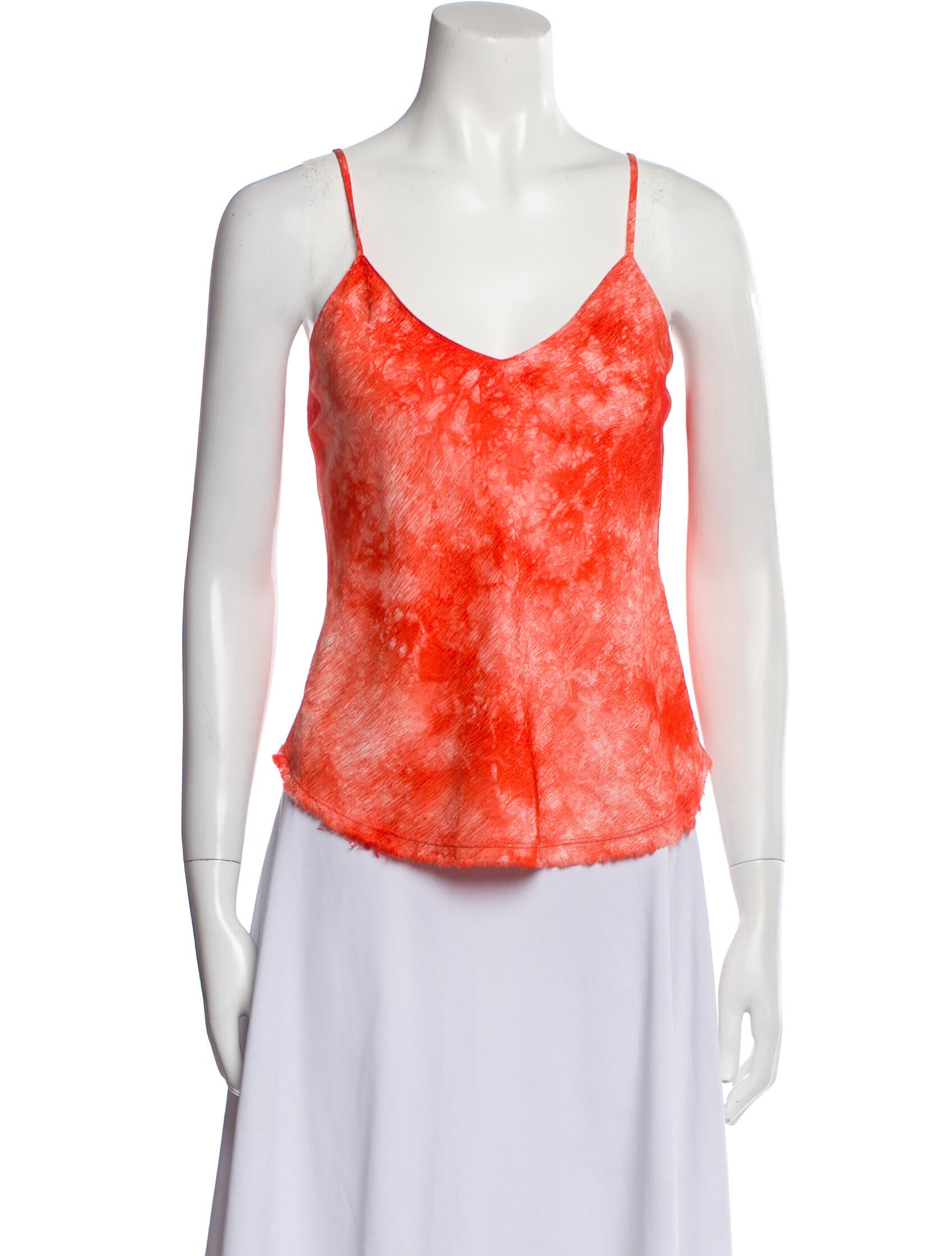 Raquel Allegra Tie-Dye Print V-Neck Top
