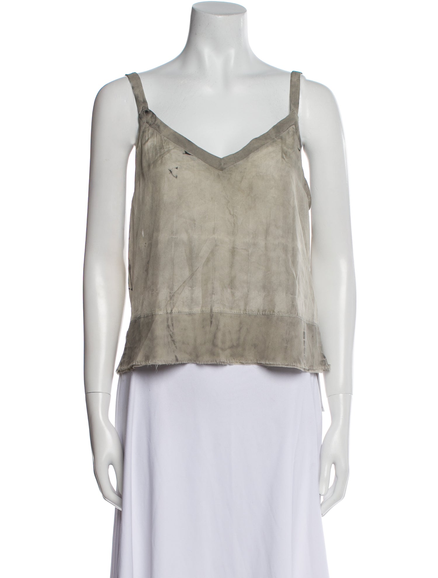 Raquel Allegra Silk V-Neck Crop Top