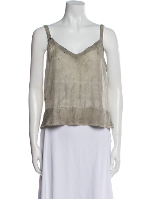 Raquel Allegra Silk V-Neck Crop Top