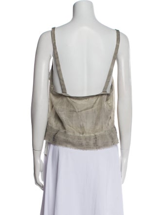 Raquel Allegra Silk V-Neck Crop Top