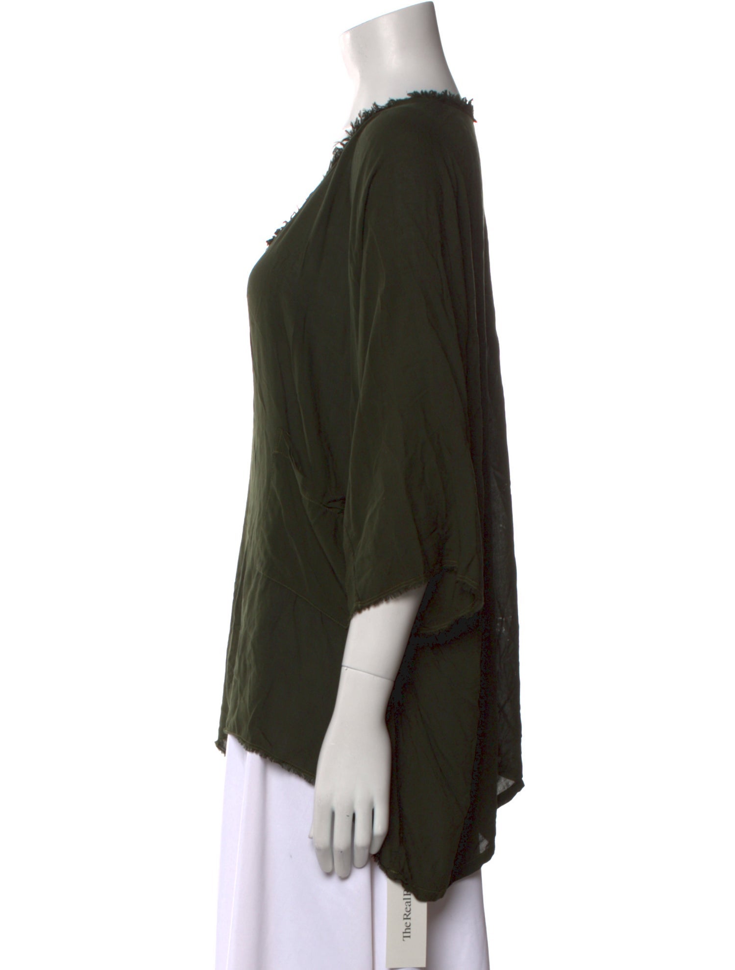 Raquel Allegra Scoop Neck Three-Quarter Sleeve Blouse