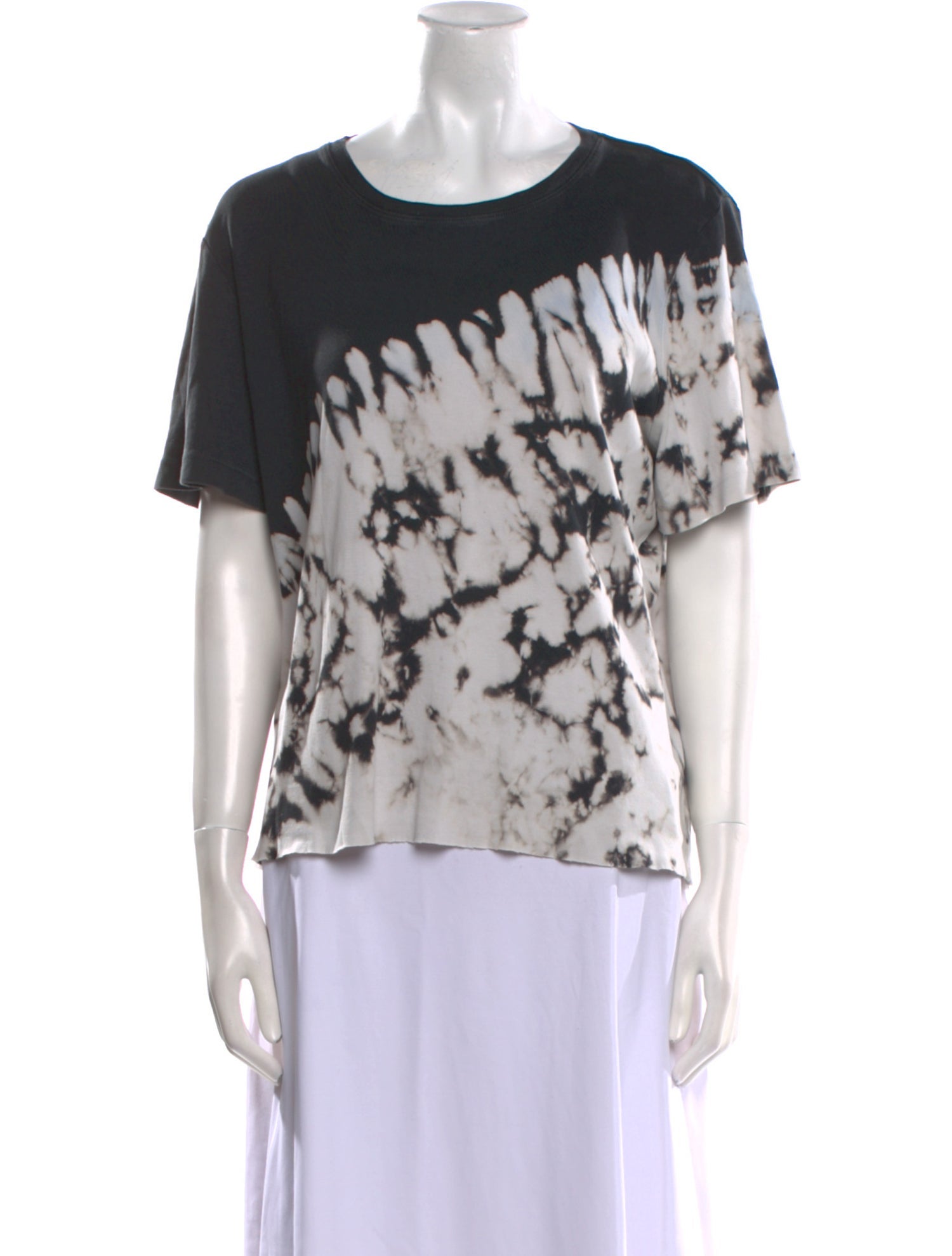 Raquel Allegra Tie-Dye Print Scoop Neck T-Shirt