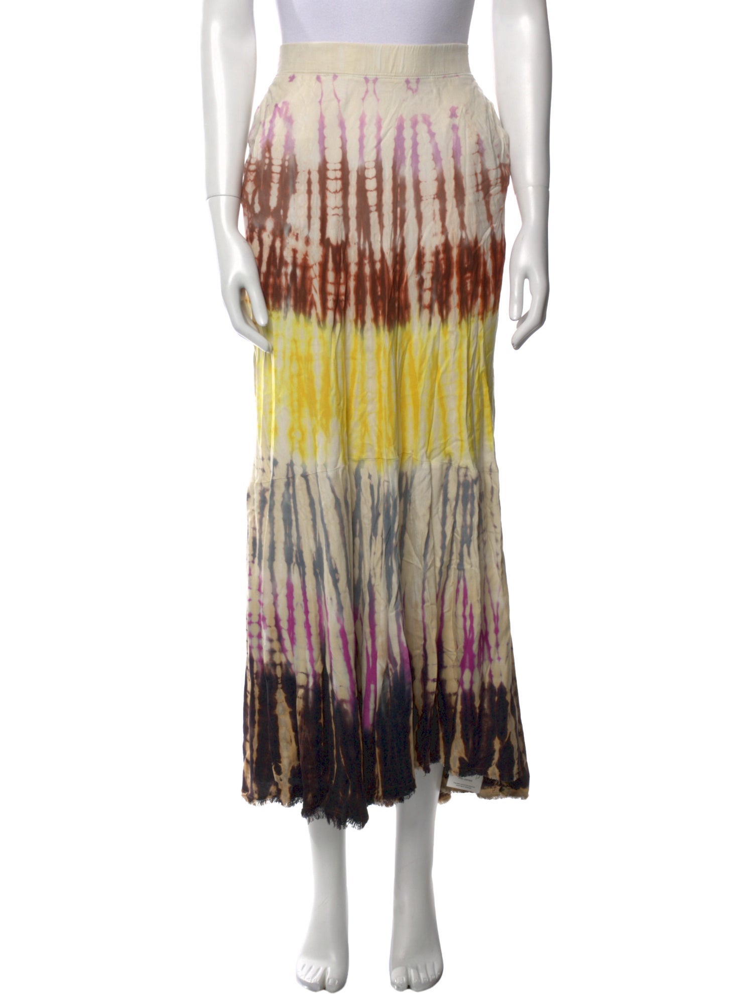 Raquel Allegra Tie-Dye Print Midi Length Skirt