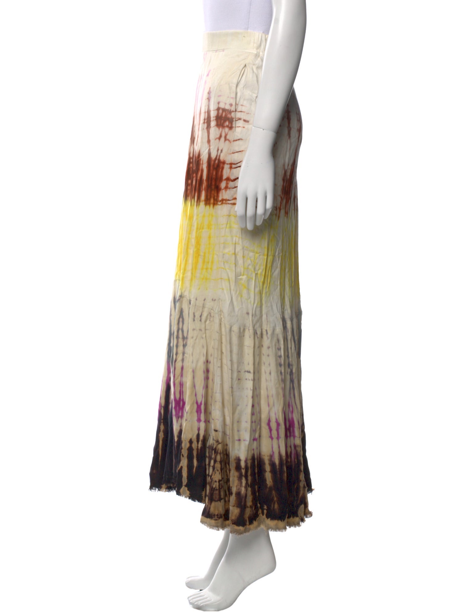 Raquel Allegra Tie-Dye Print Midi Length Skirt