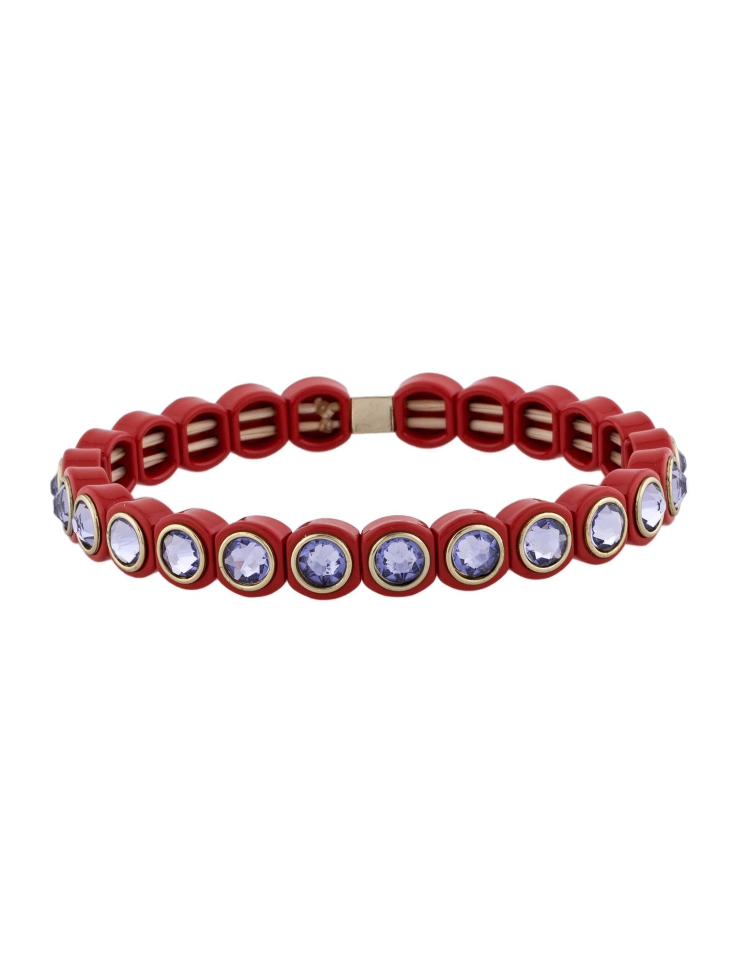 Raquel Allegra Crystal & Enamel Beaded Stretch Bracelet