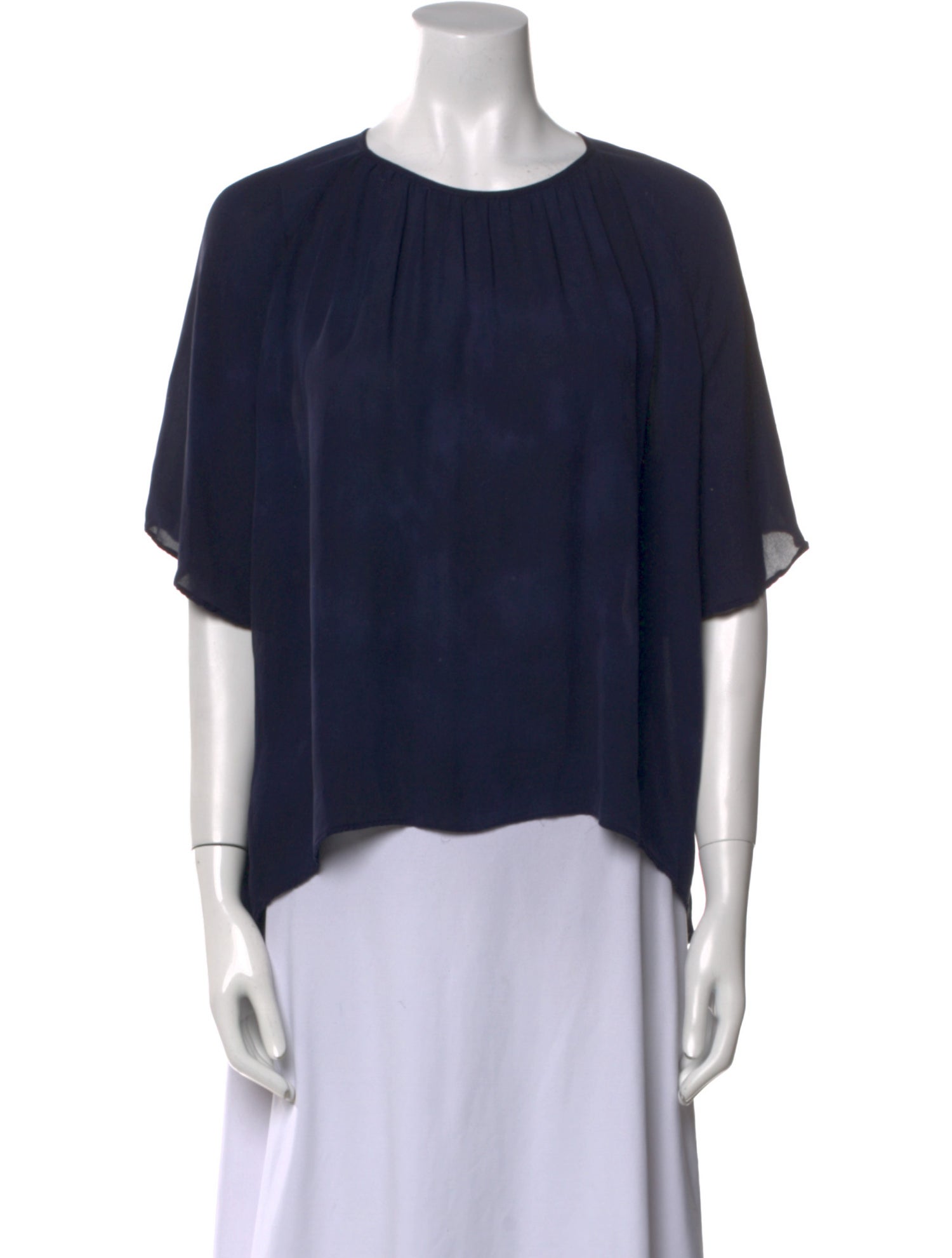 Raquel Allegra Crew Neck Short Sleeve Blouse