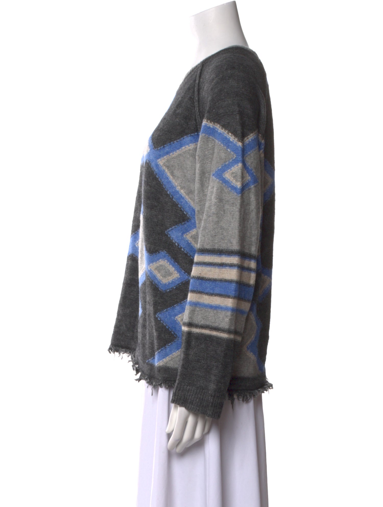 Raquel Allegra Printed Crew Neck Sweater