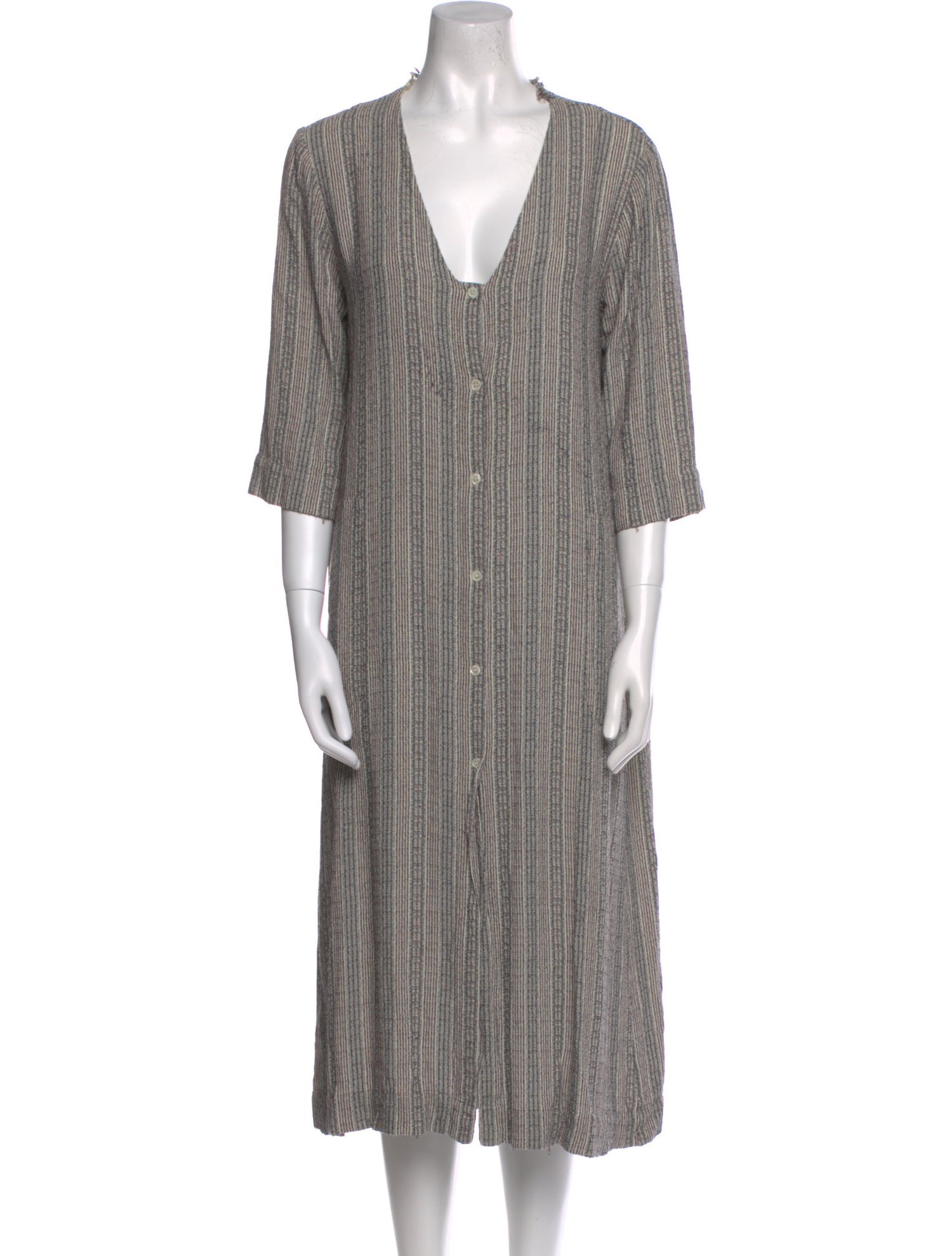 Raquel Allegra Striped Midi Length Dress