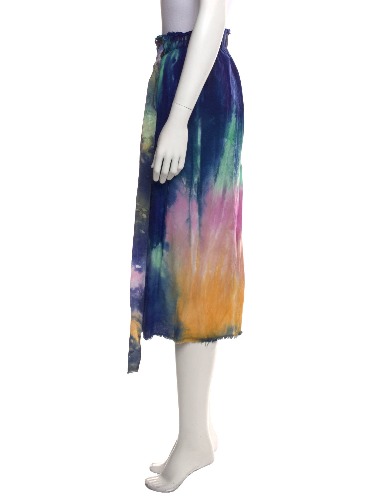 Raquel Allegra Tie-Dye Print Midi Length Skirt