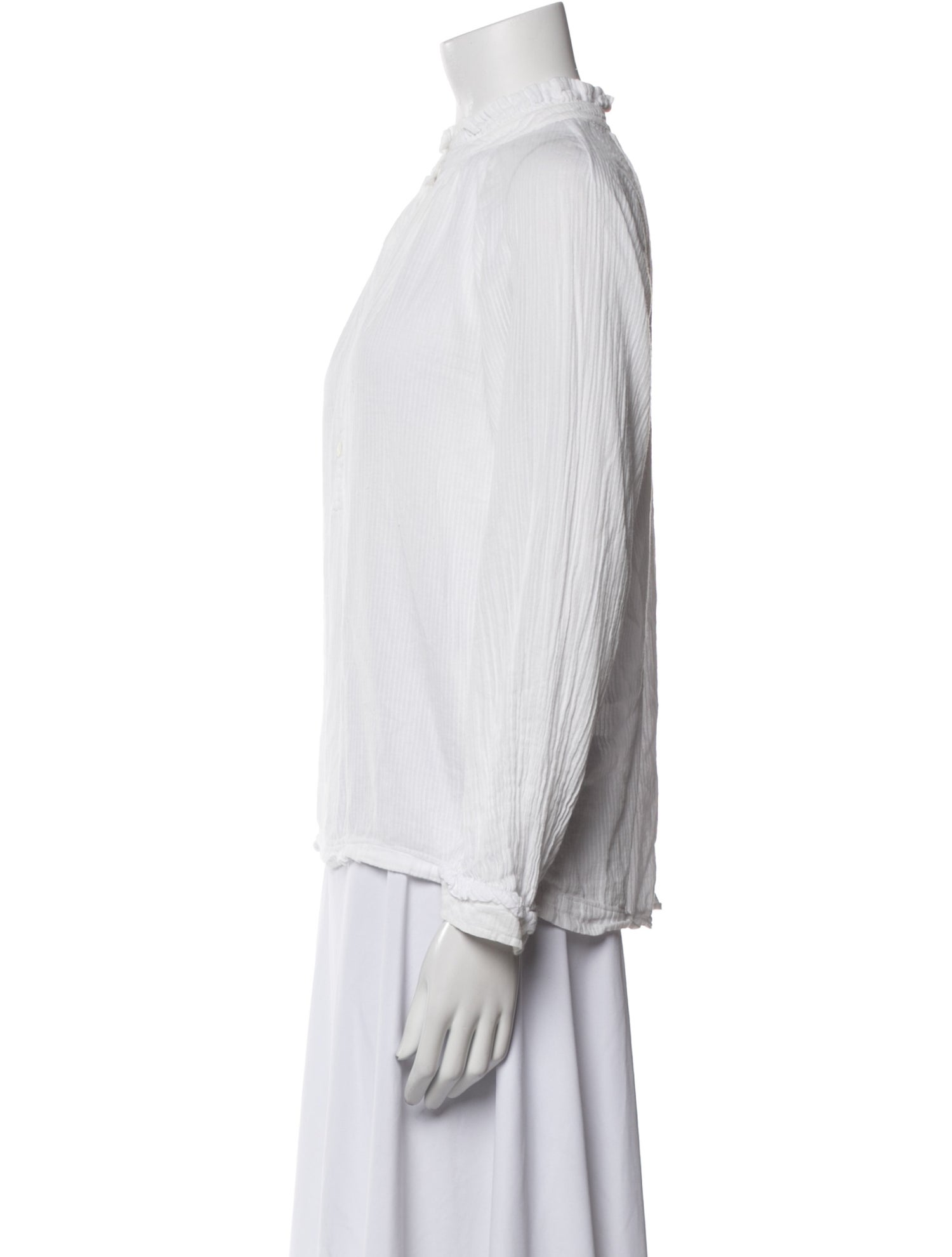 Raquel Allegra Mock Neck Long Sleeve Blouse
