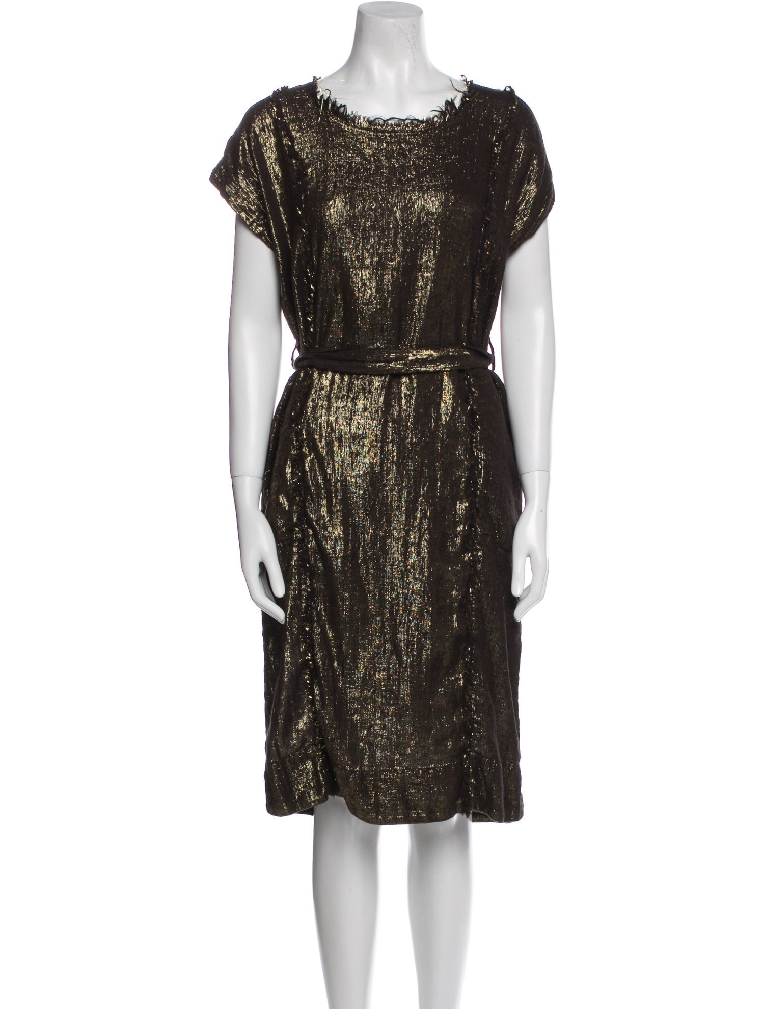 Raquel Allegra Bateau Neckline Knee-Length Dress