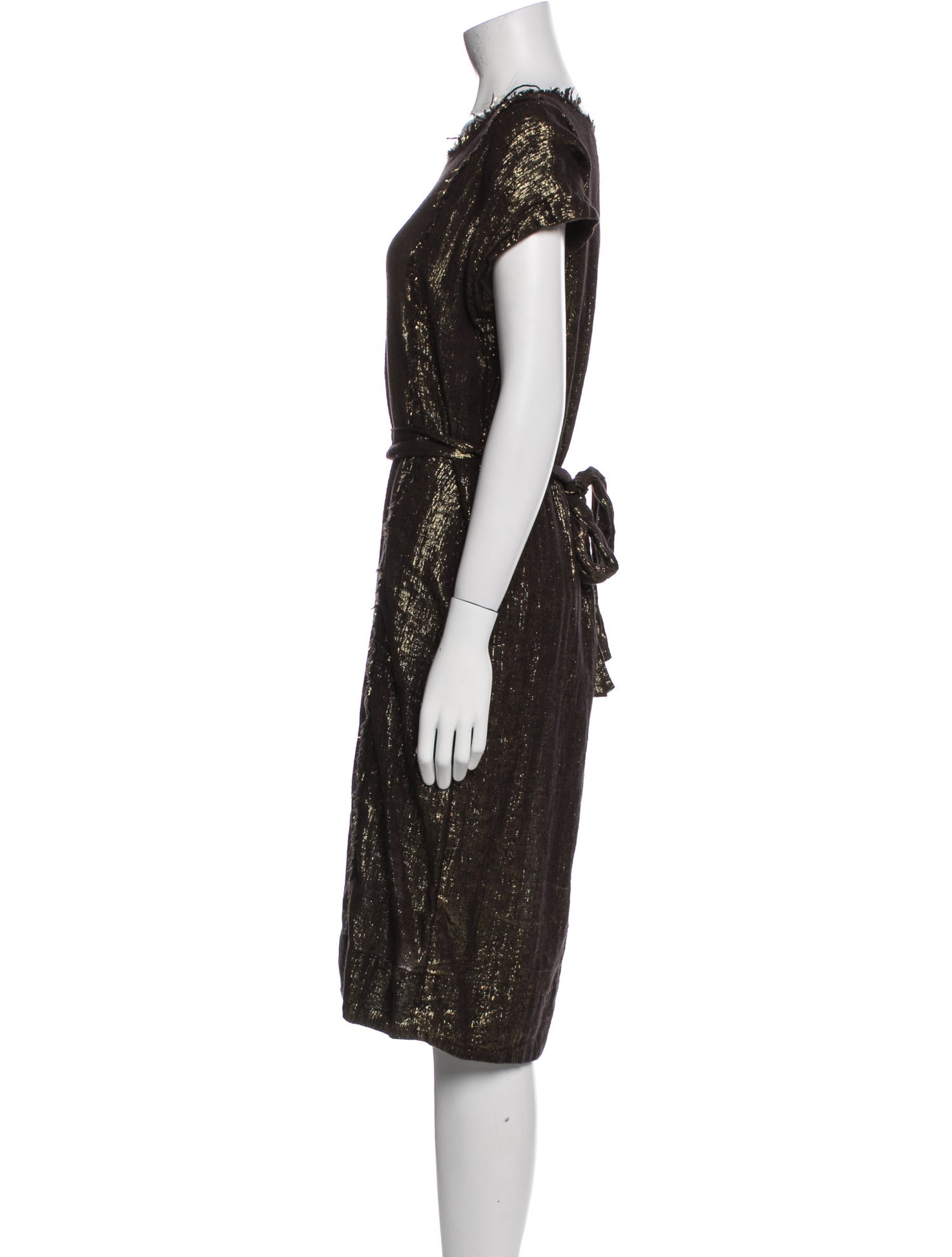 Raquel Allegra Bateau Neckline Knee-Length Dress