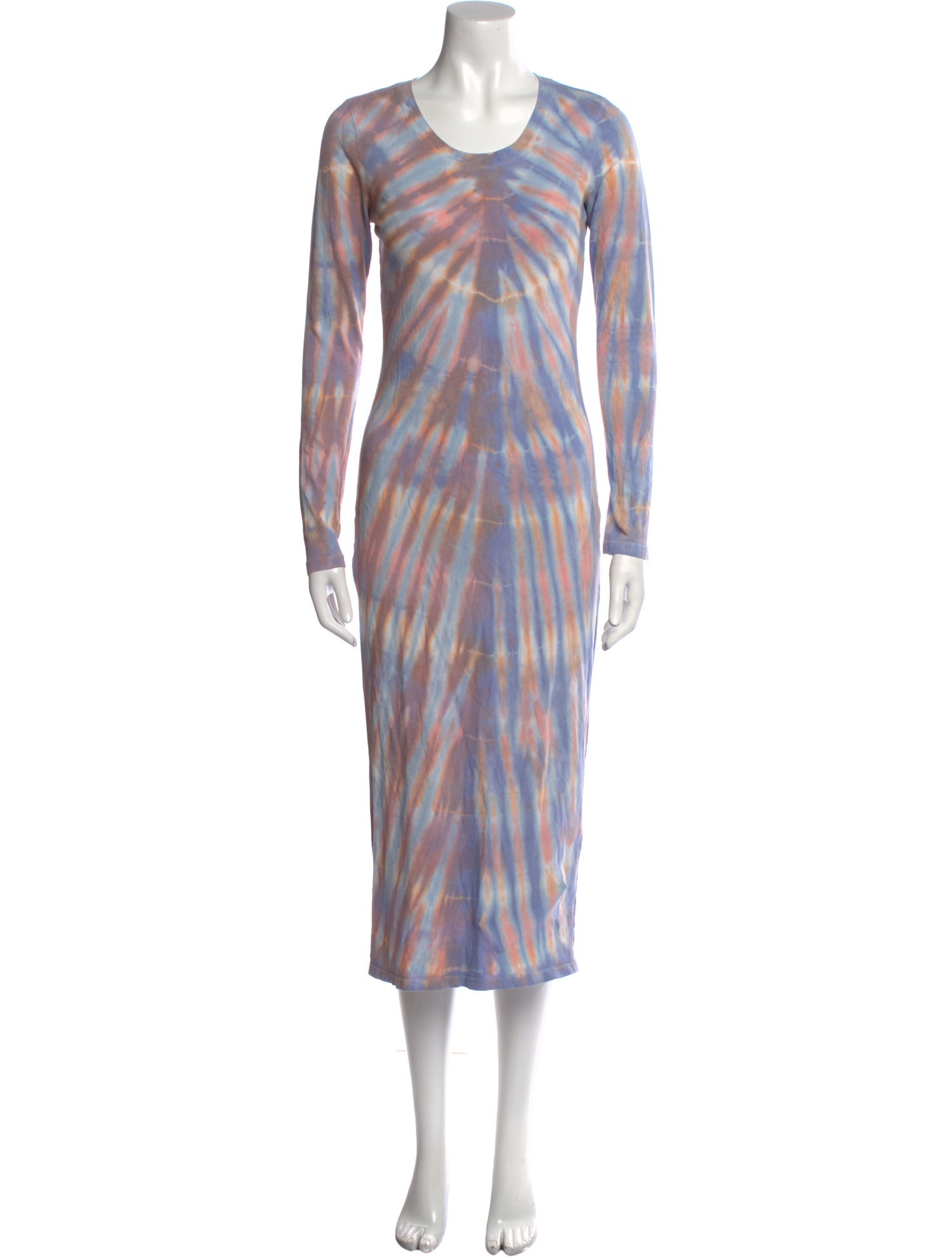 Raquel Allegra Tie-Dye Print Midi Length Dress