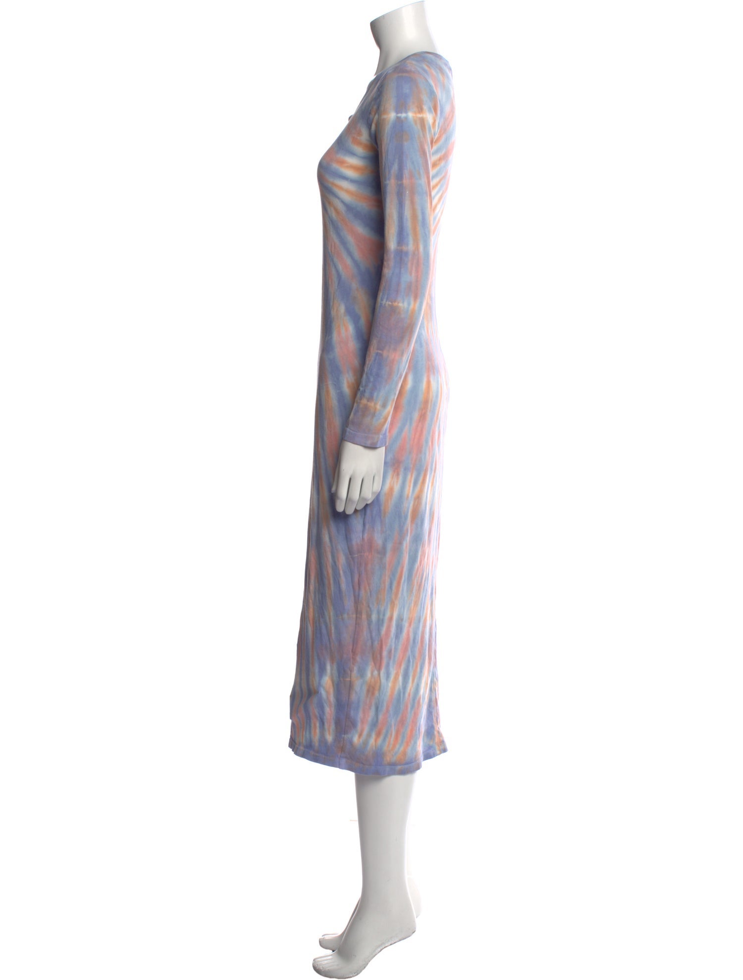 Raquel Allegra Tie-Dye Print Midi Length Dress