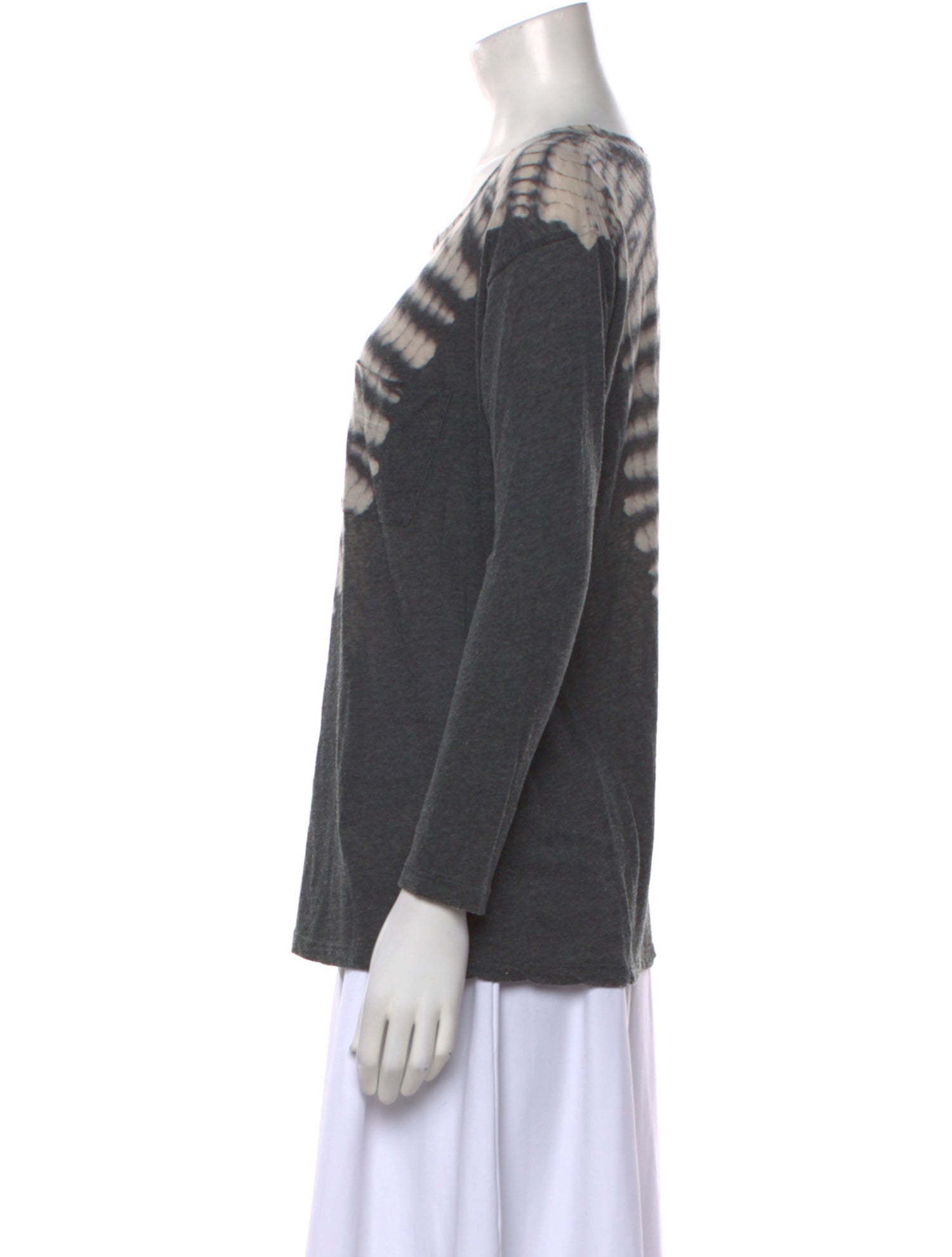 Raquel Allegra Tie-Dye Print Scoop Neck Blouse