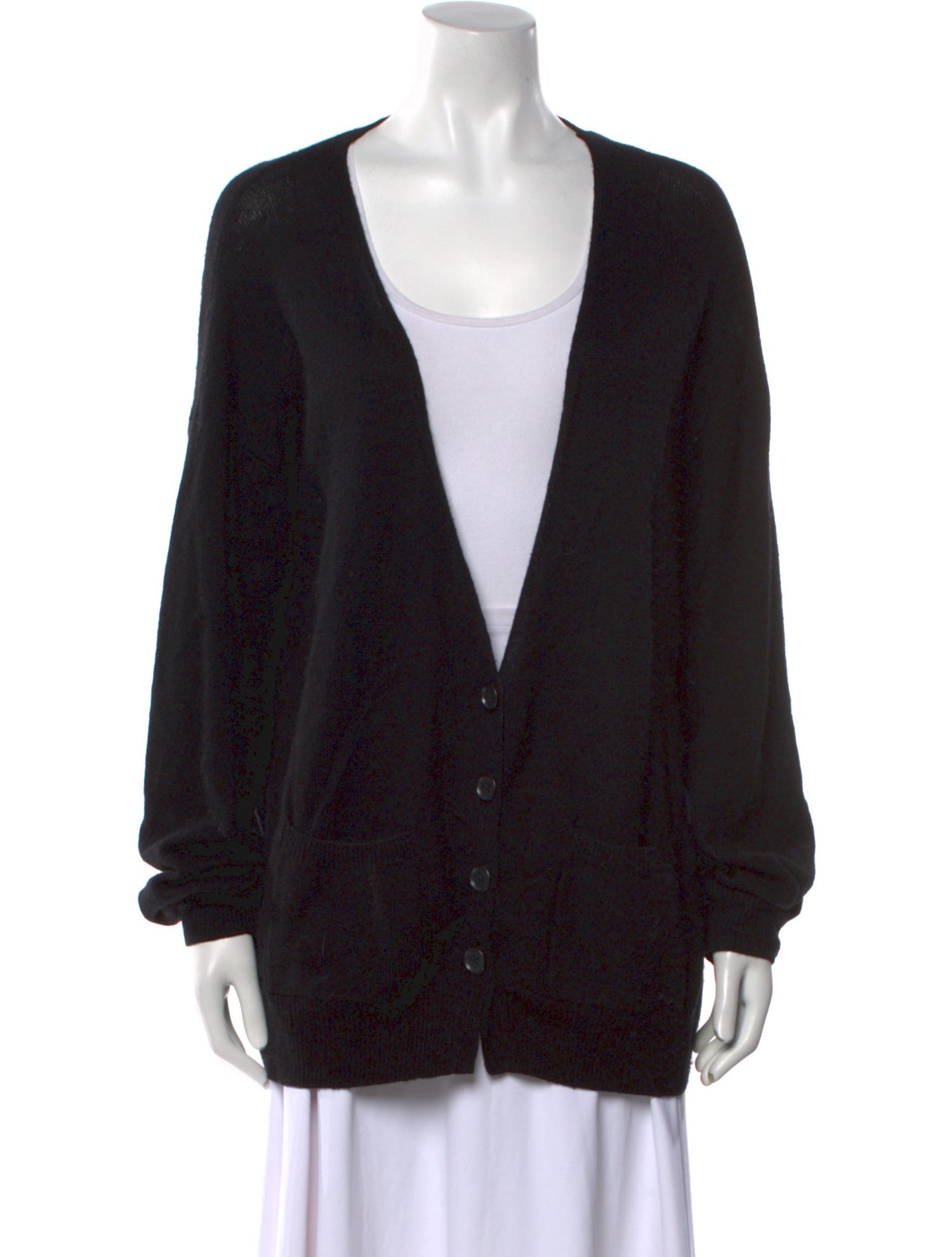 Raquel Allegra Merino Wool Plunge Neckline Sweater