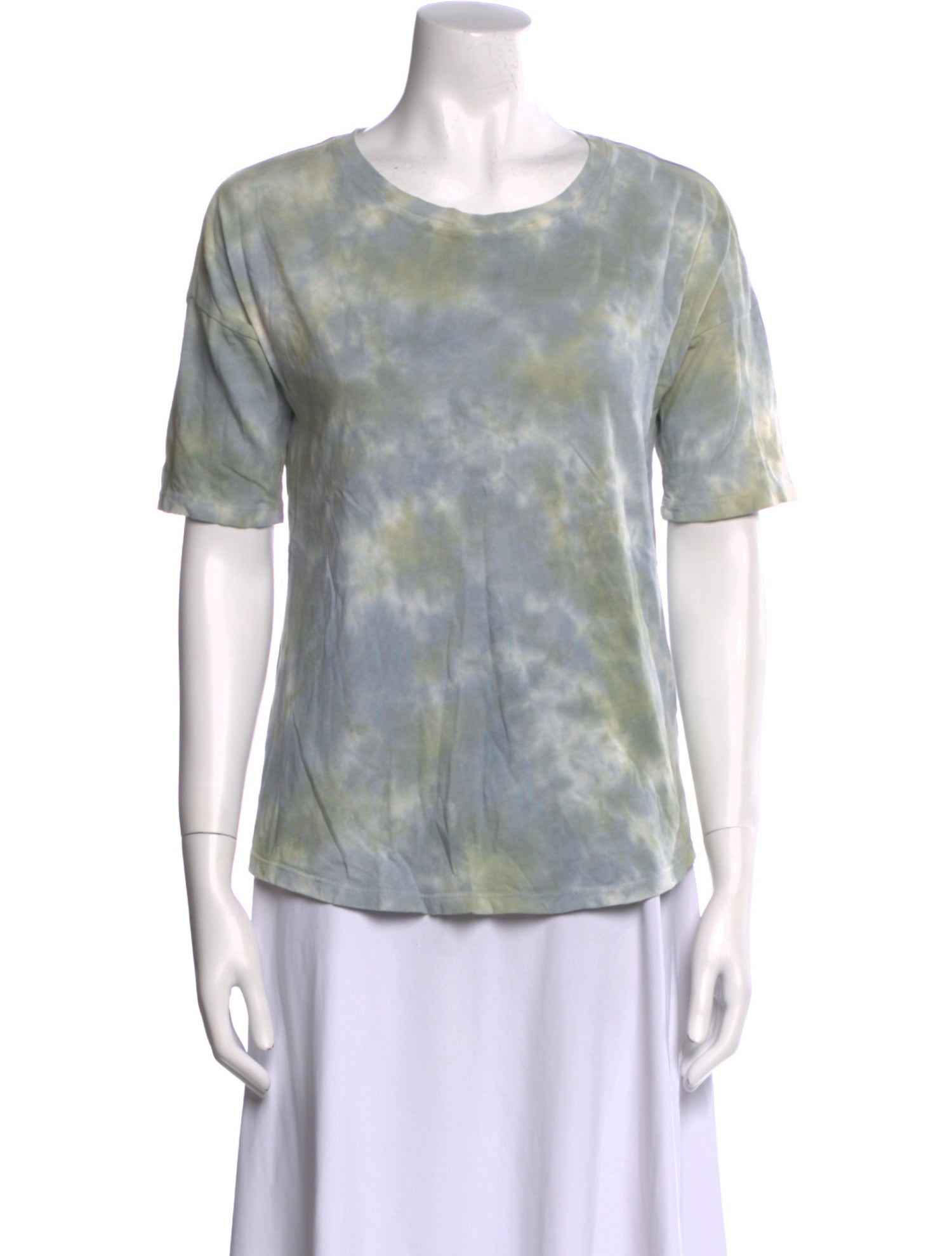 Raquel Allegra Tie-Dye Print Scoop Neck T-Shirt