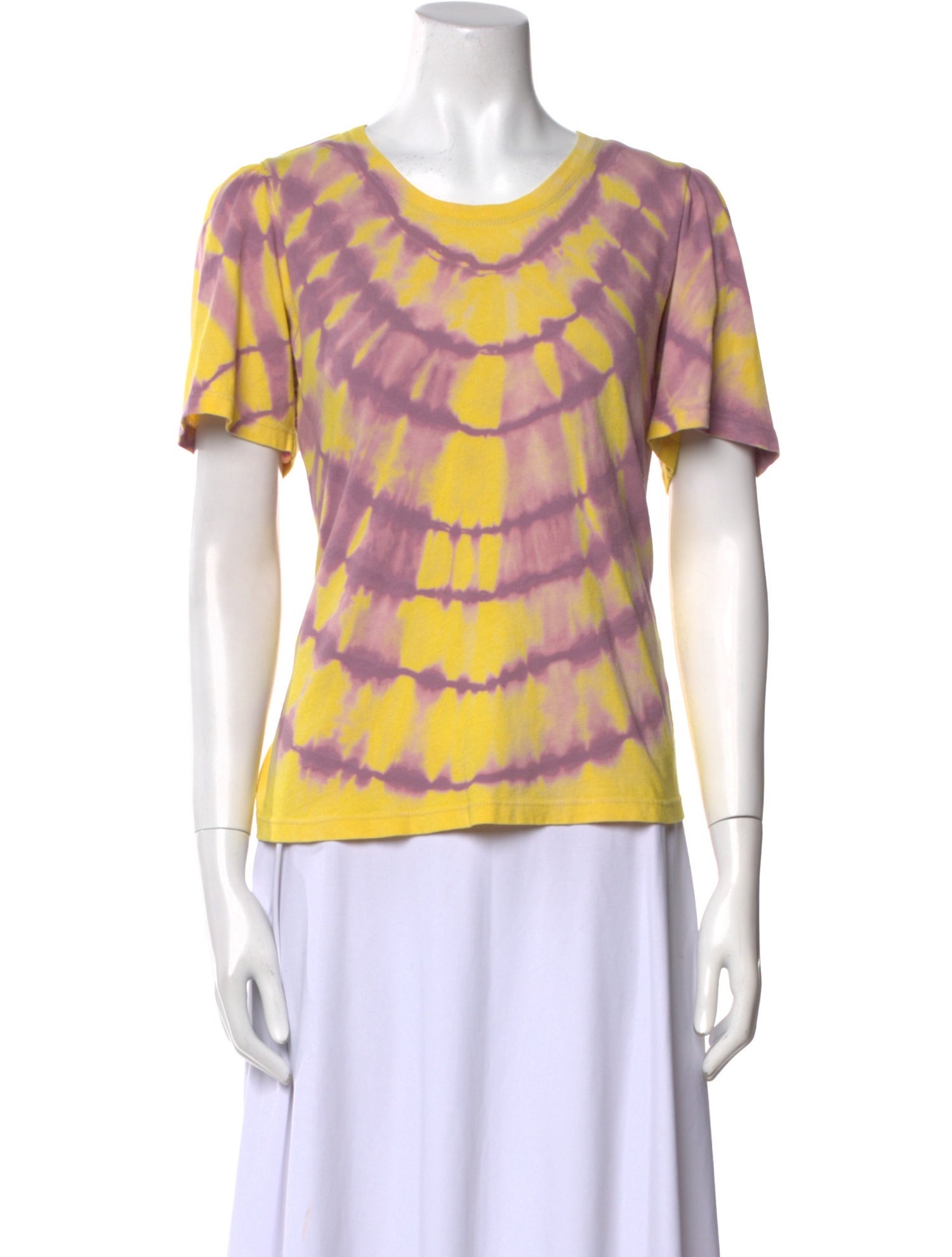 Raquel Allegra Tie-Dye Print Scoop Neck T-Shirt