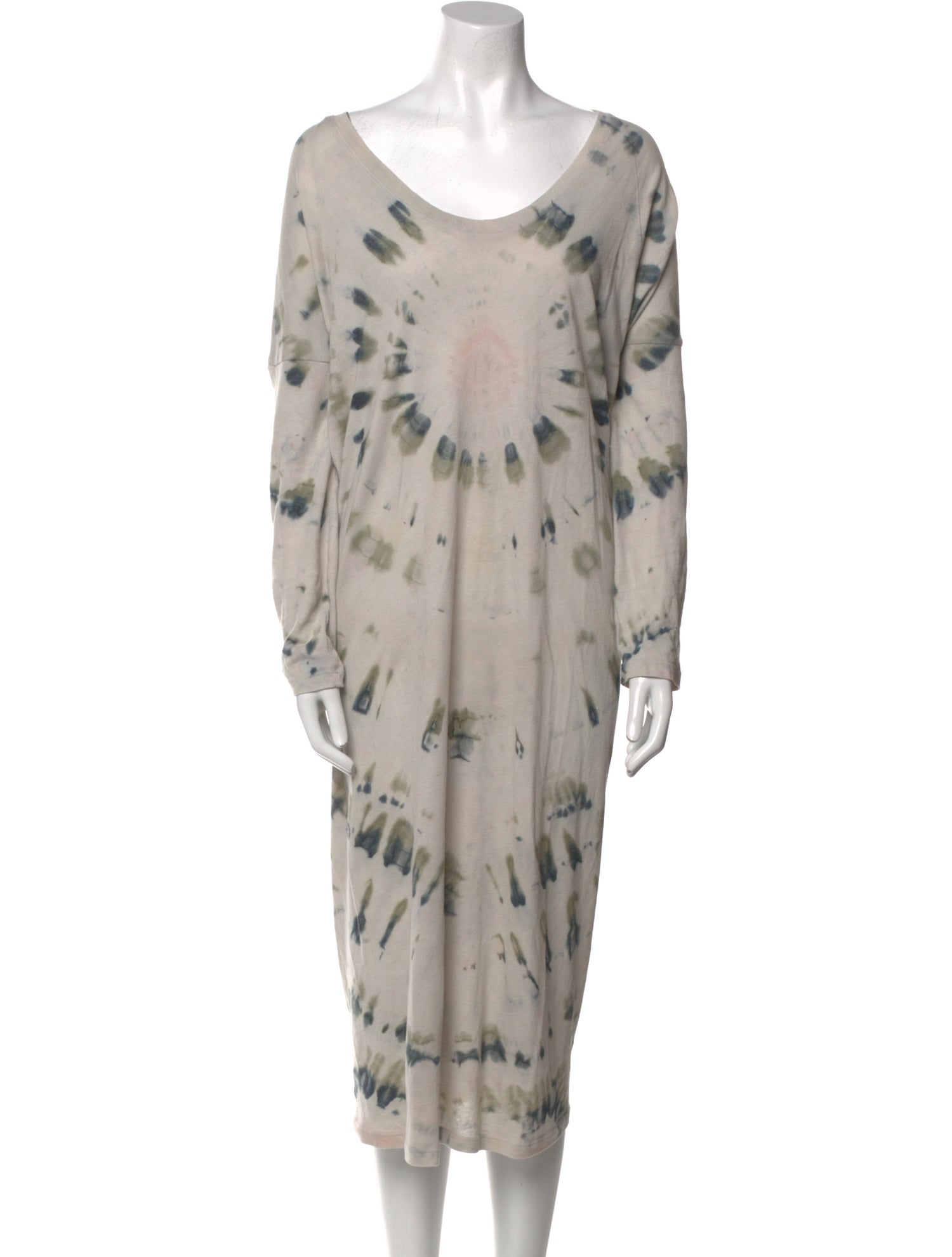 Raquel Allegra Tie-Dye Print Midi Length Dress