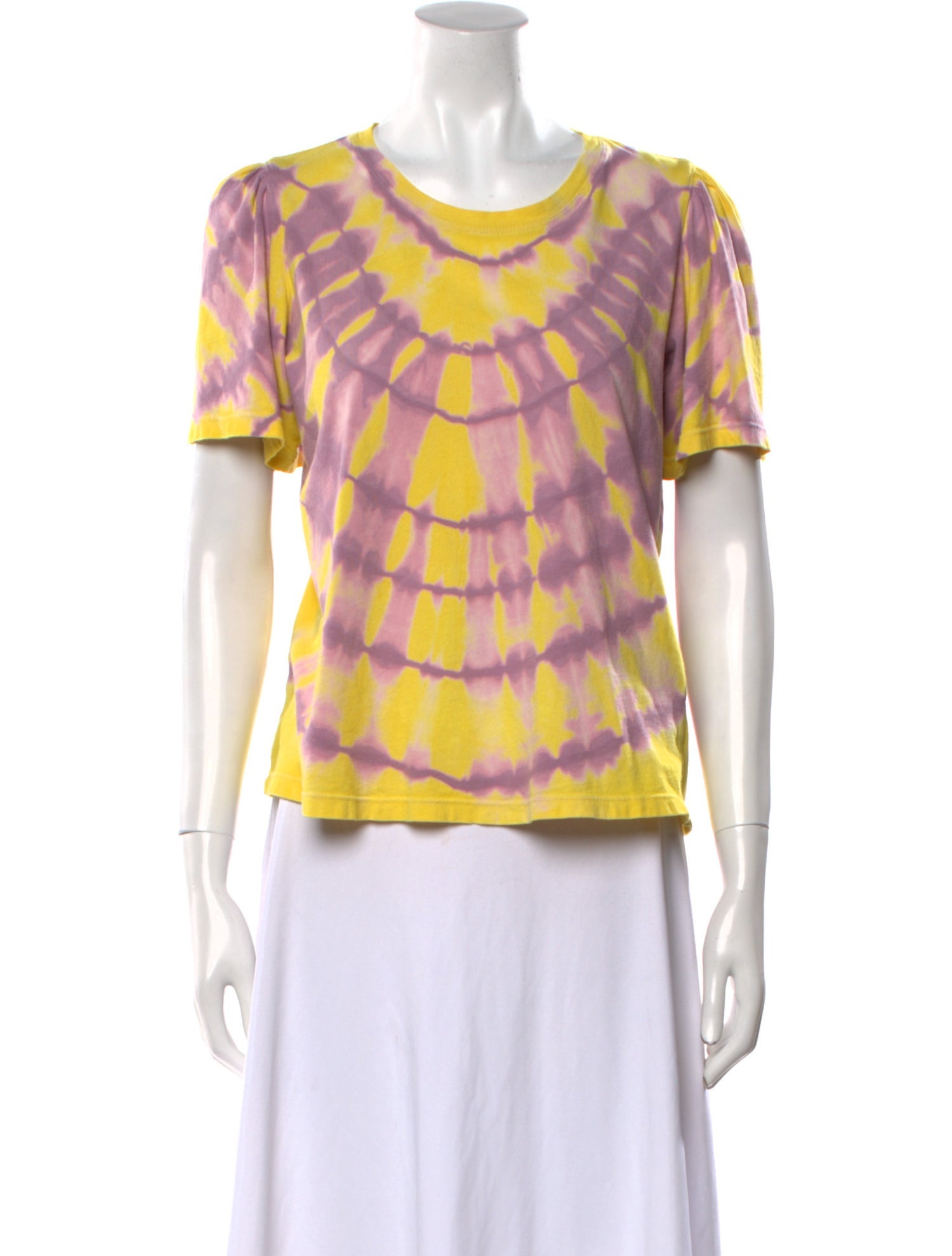 Raquel Allegra Tie-Dye Print Scoop Neck T-Shirt