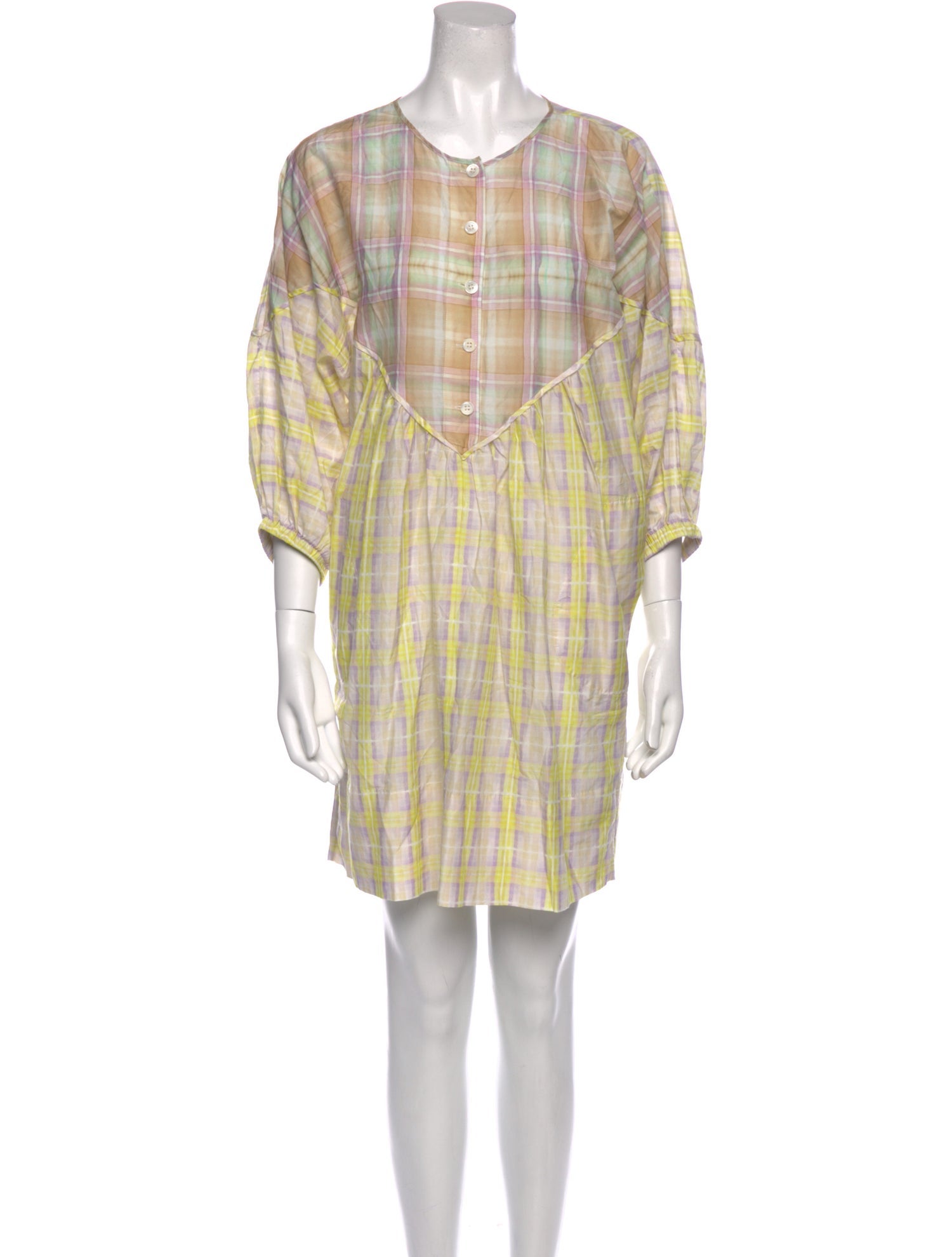 Raquel Allegra Plaid Print Mini Dress