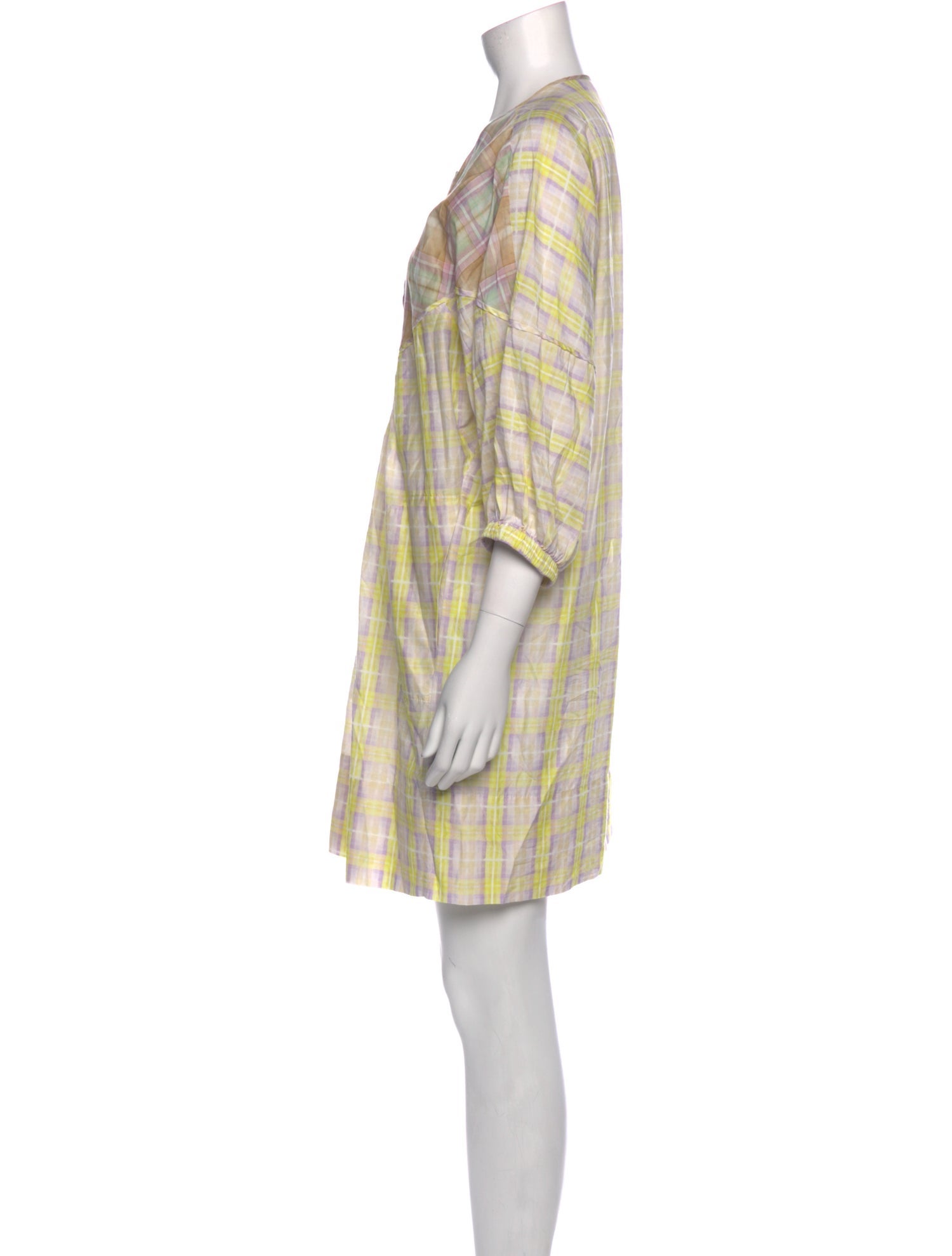 Raquel Allegra Plaid Print Mini Dress