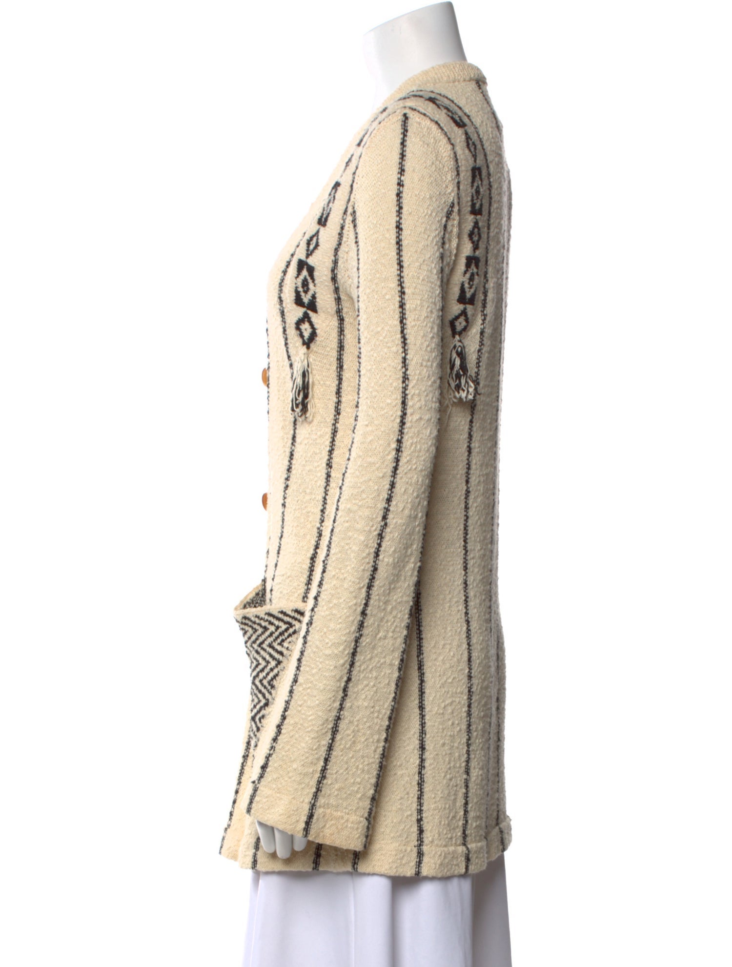 Raquel Allegra Printed V-Neck Sweater