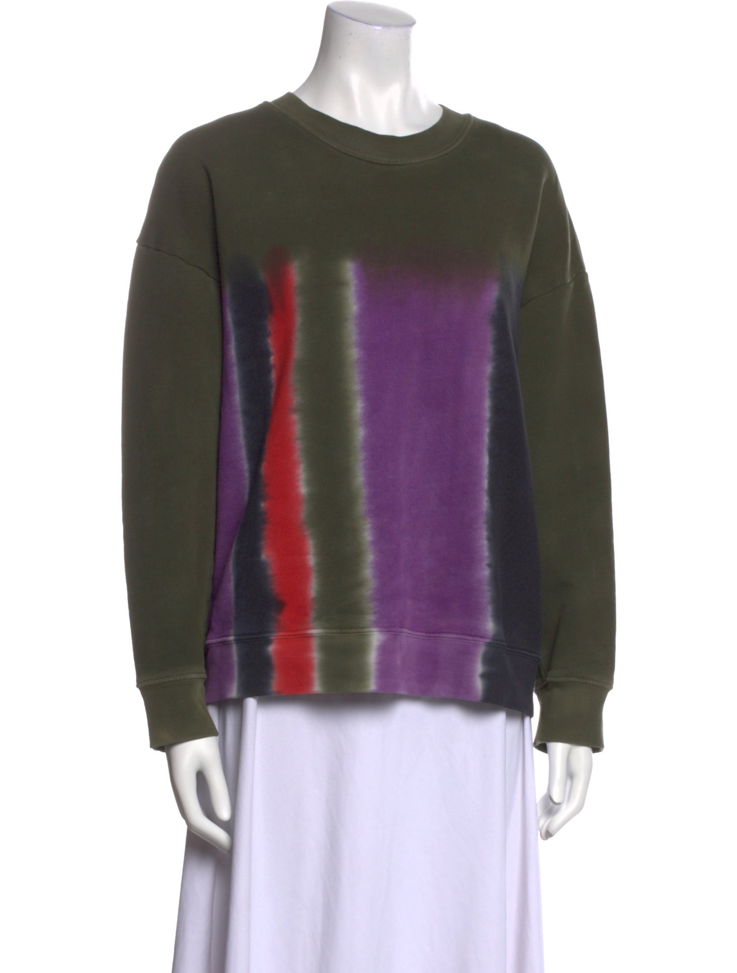Raquel Allegra Tie-Dye Print Crew Neck Sweatshirt