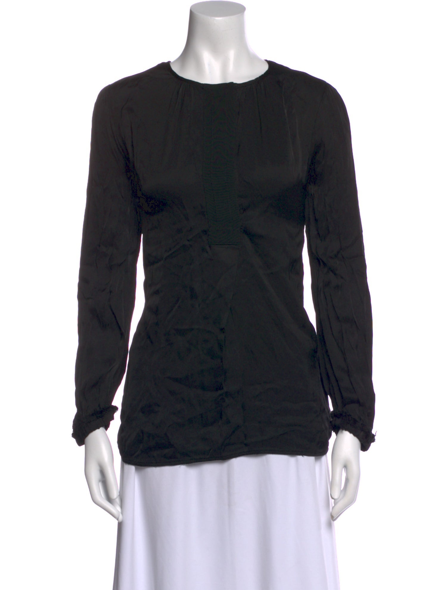 Raquel Allegra Crew Neck Long Sleeve Blouse