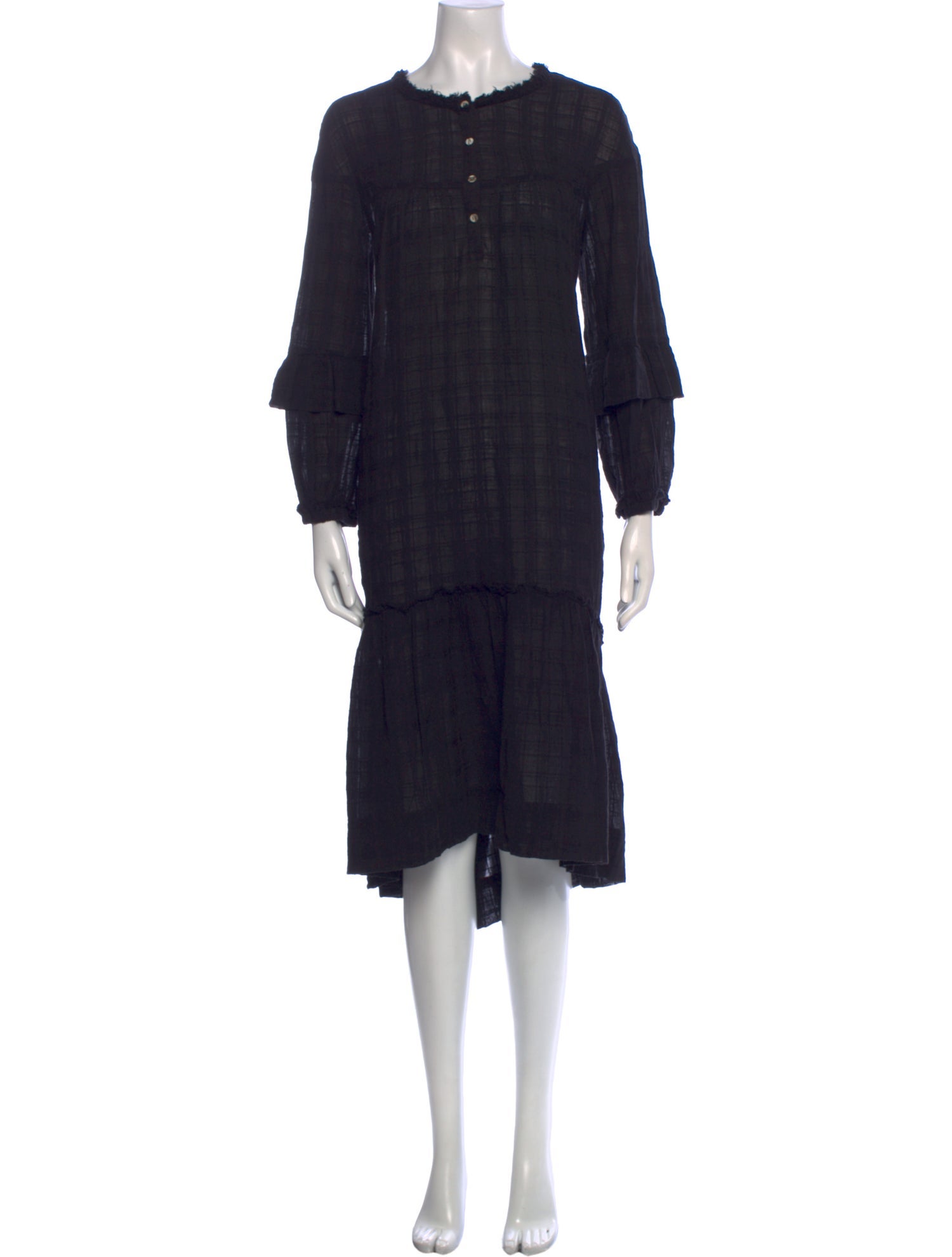 Raquel Allegra Crew Neck Midi Length Dress