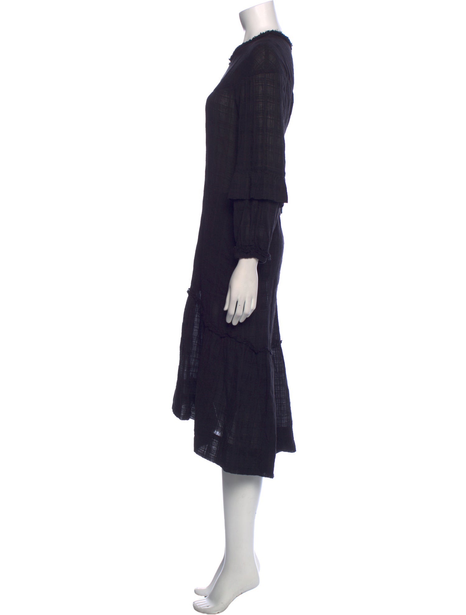 Raquel Allegra Crew Neck Midi Length Dress