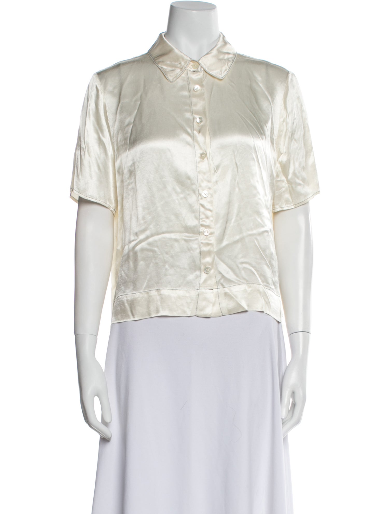 Raquel Allegra Short Sleeve Button-Up Top