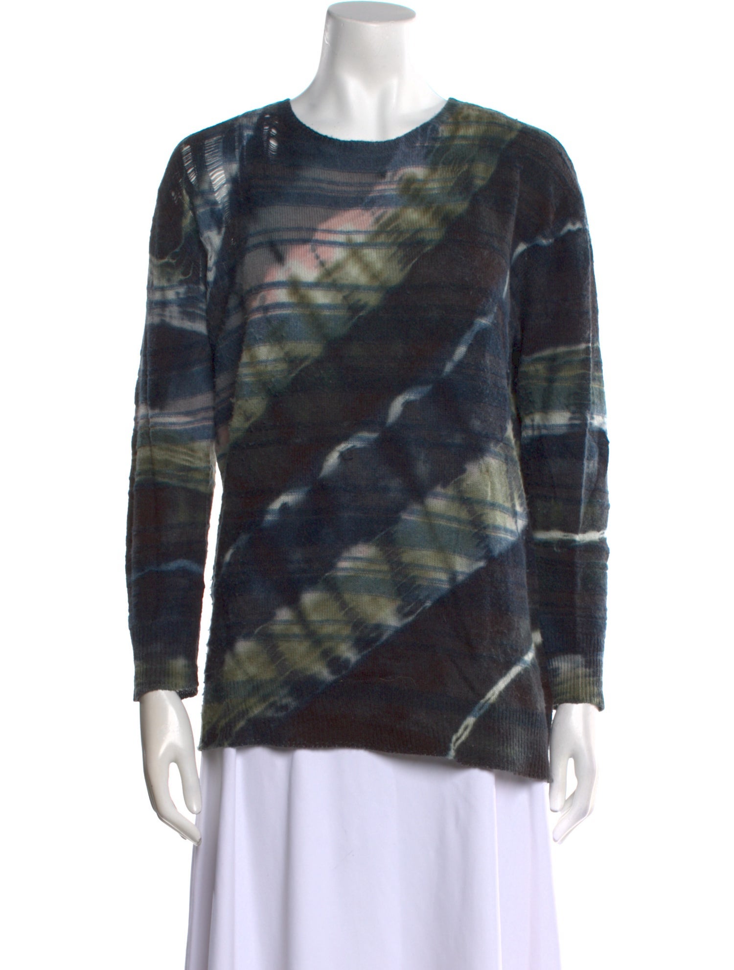 Raquel Allegra Merino Wool Tie-Dye Print Sweater