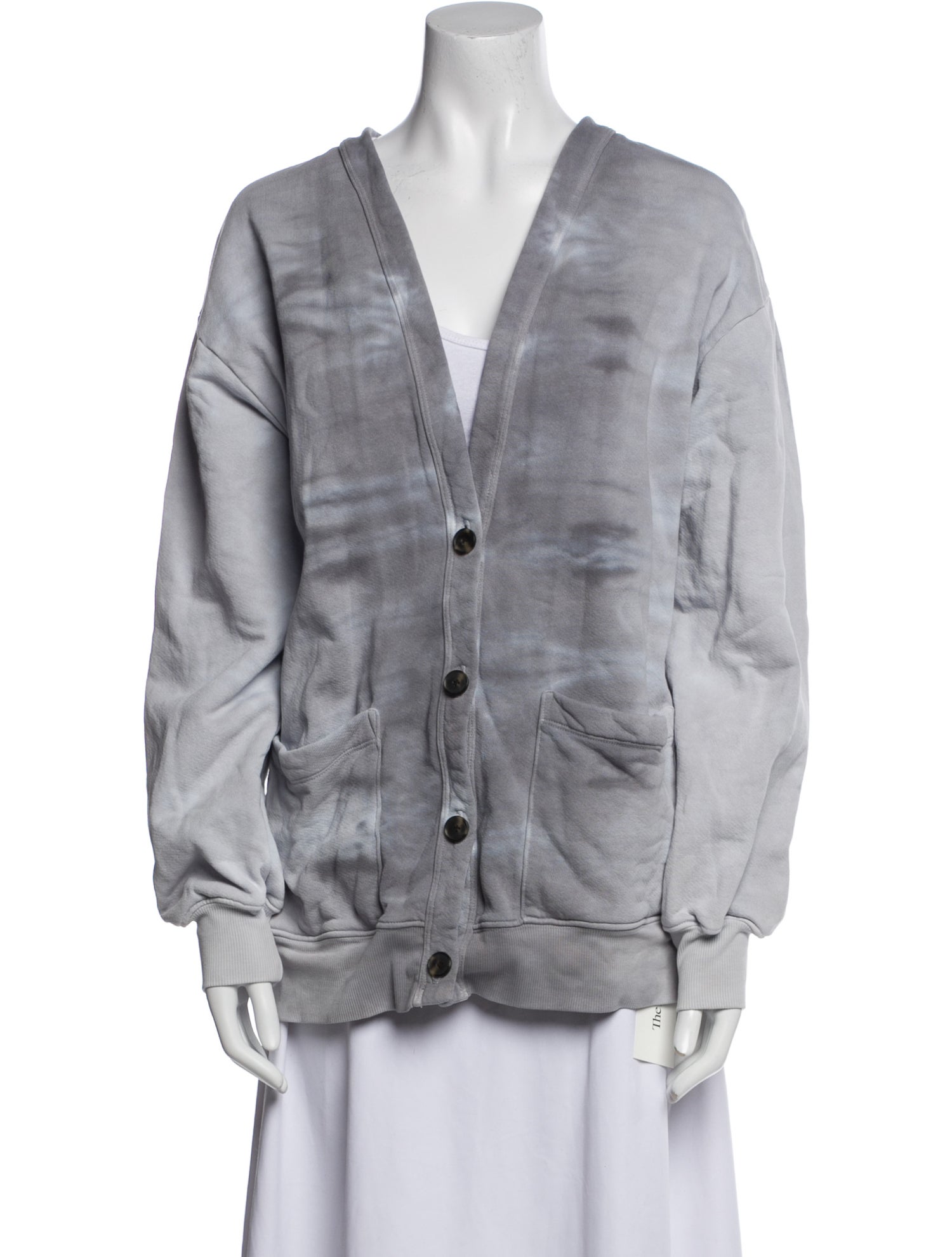Raquel Allegra Tie-Dye Print V-Neck Sweater