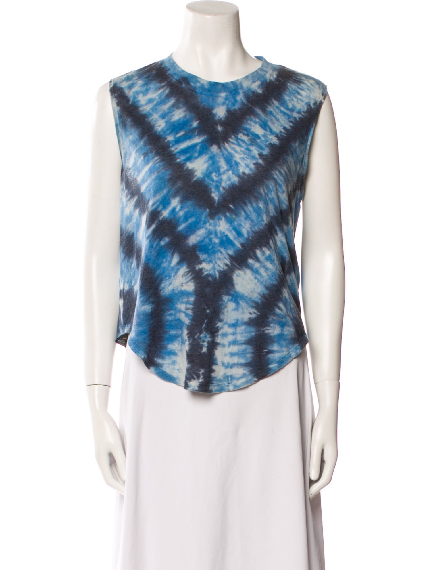 Raquel Allegra Tie-Dye Print Scoop Neck Top