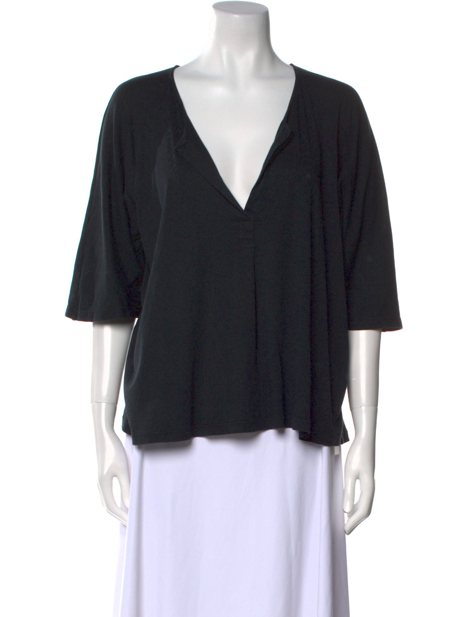 Raquel Allegra V-Neck Three-Quarter Sleeve Blouse