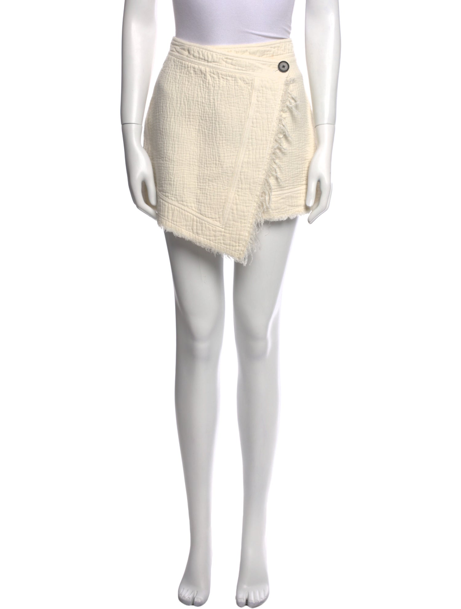 Raquel Allegra Raw-Edge Trim Mini Skirt