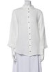 Raquel Allegra Three-Quarter Sleeve Button-Up Top