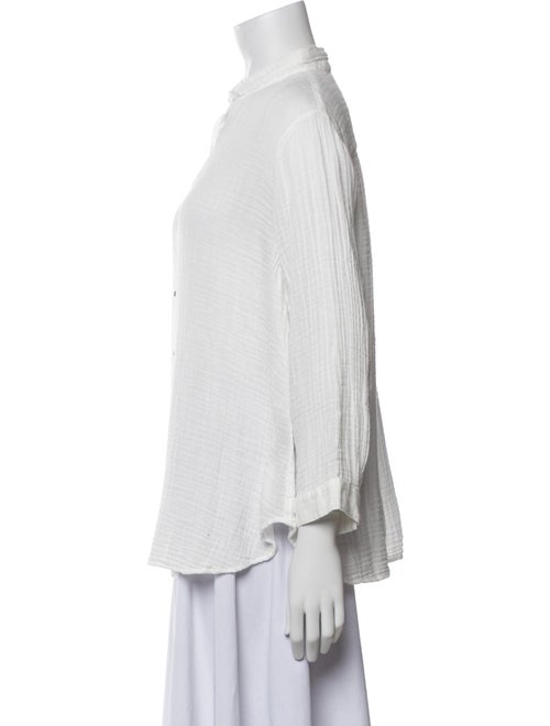 Raquel Allegra Three-Quarter Sleeve Button-Up Top