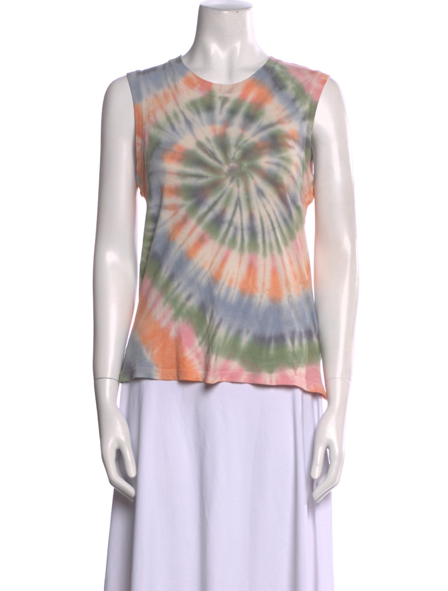 Raquel Allegra Tie-Dye Print Scoop Neck Top