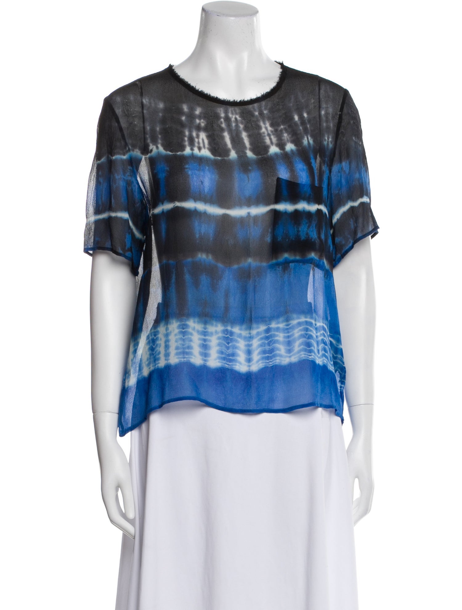 Raquel Allegra Silk Tie-Dye Print Blouse