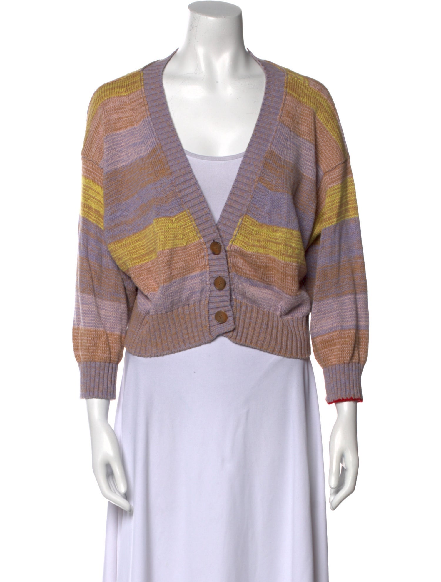 Raquel Allegra Striped V-Neck Sweater